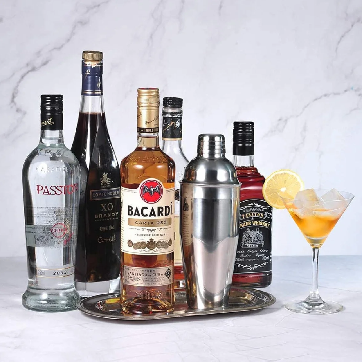 Shaker da Cocktail Professionale in Acciaio Inox 750 ml Martinishaker con Setaccio