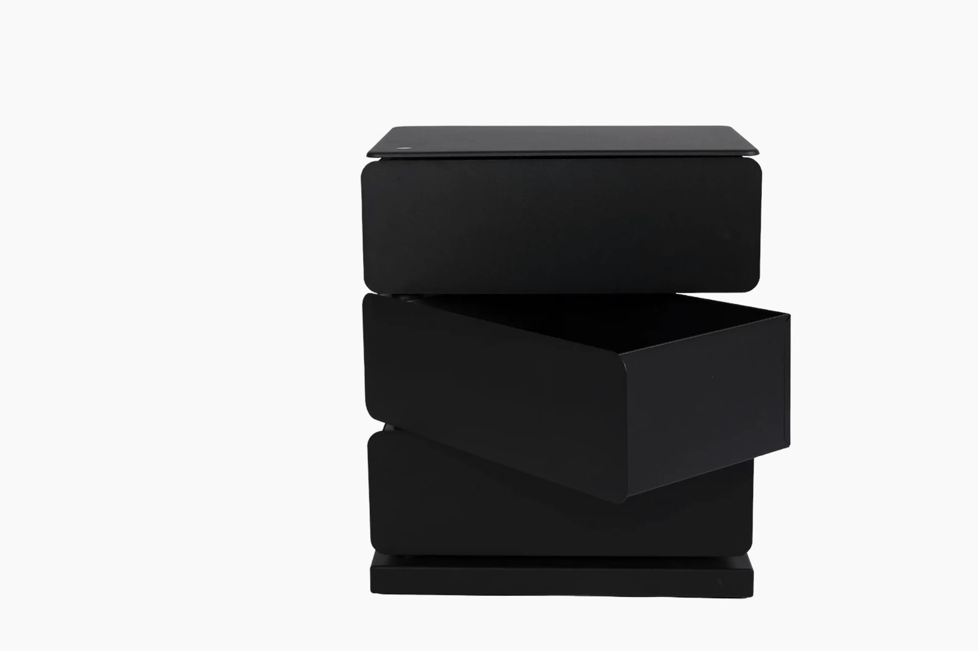 Cassettiera Salvaspazio Multiuso con 3 Cassetti in Metallo Colore Nero | Mobiletto Contenitore per Ufficio, Camera, Bagno e Ingresso