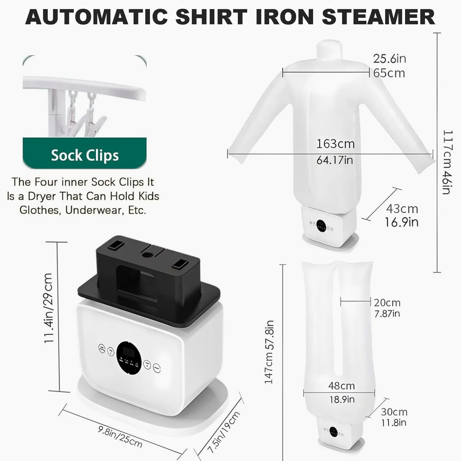 Ferro da Stiro Automatico per Camicie | Sostituisce Il Ferro da Stiro, l'asse da Stiro e la Vaporiera | Ferro da Stiro per Camicie, Bluse e Camicie | Innovativo ed Efficiente