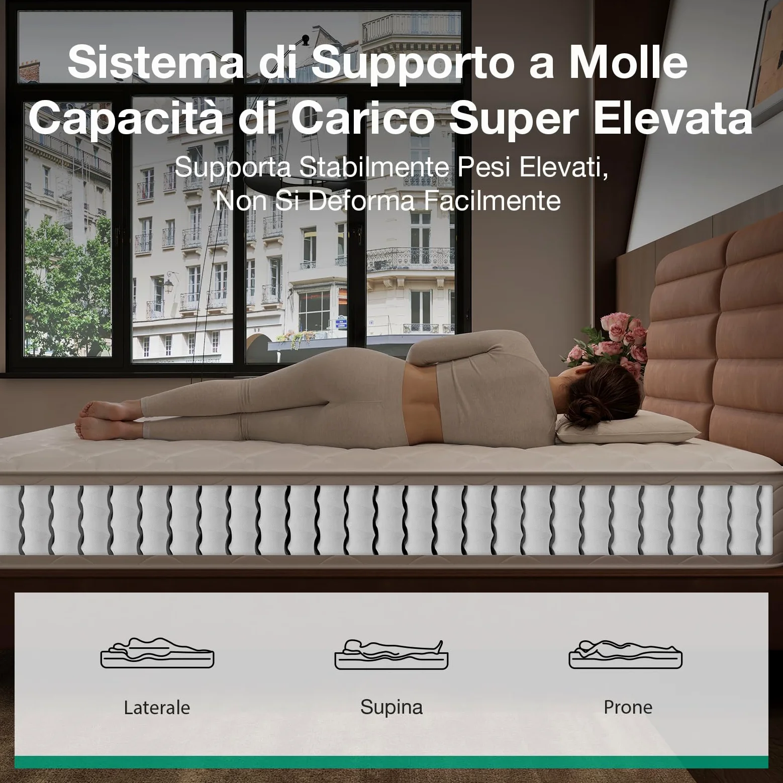 Novilla Materasso 140x200, Materasso Matrimoniale a Molle e Schiuma Altezza 20cm, Materasso a Molle Insacchettate Sostegno Perfetto, Confortevole e Traspirante, Mediamente Solido