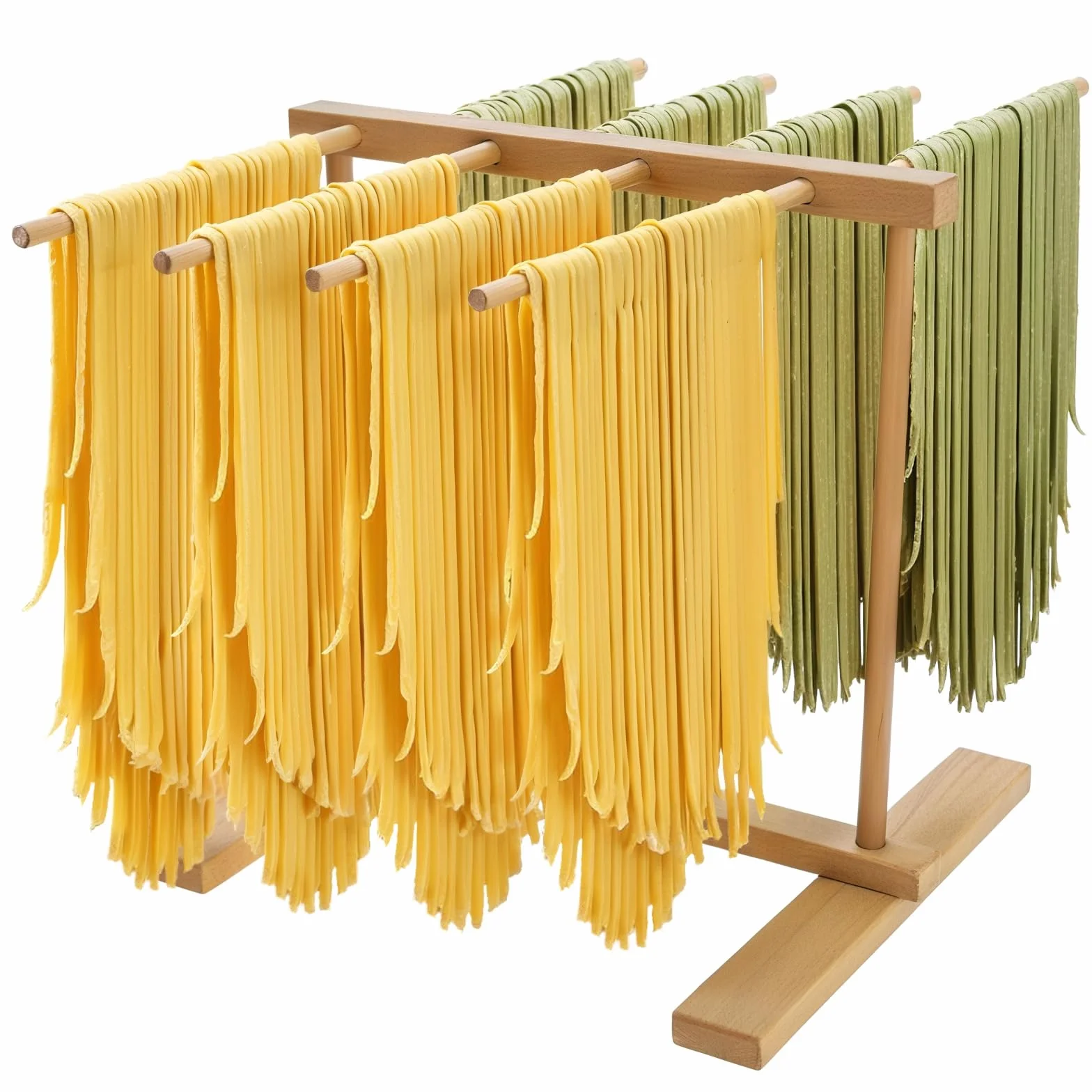 Asciugatrice per pasta in legno, supporto per pasta in legno con 8 rimovibili, asciugacapelli riutilizzabile per pasta