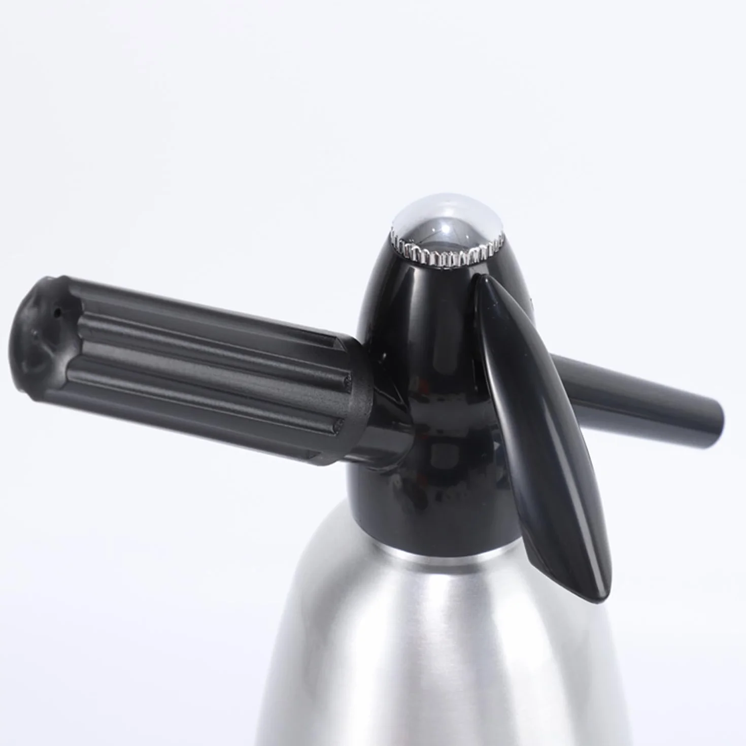 Sifone per Soda da 1 l, in Alluminio, Manuale per bibite Fatte in casa, Mojito, Gin Fizz Cocktail e Spritzer di Vino, Argento