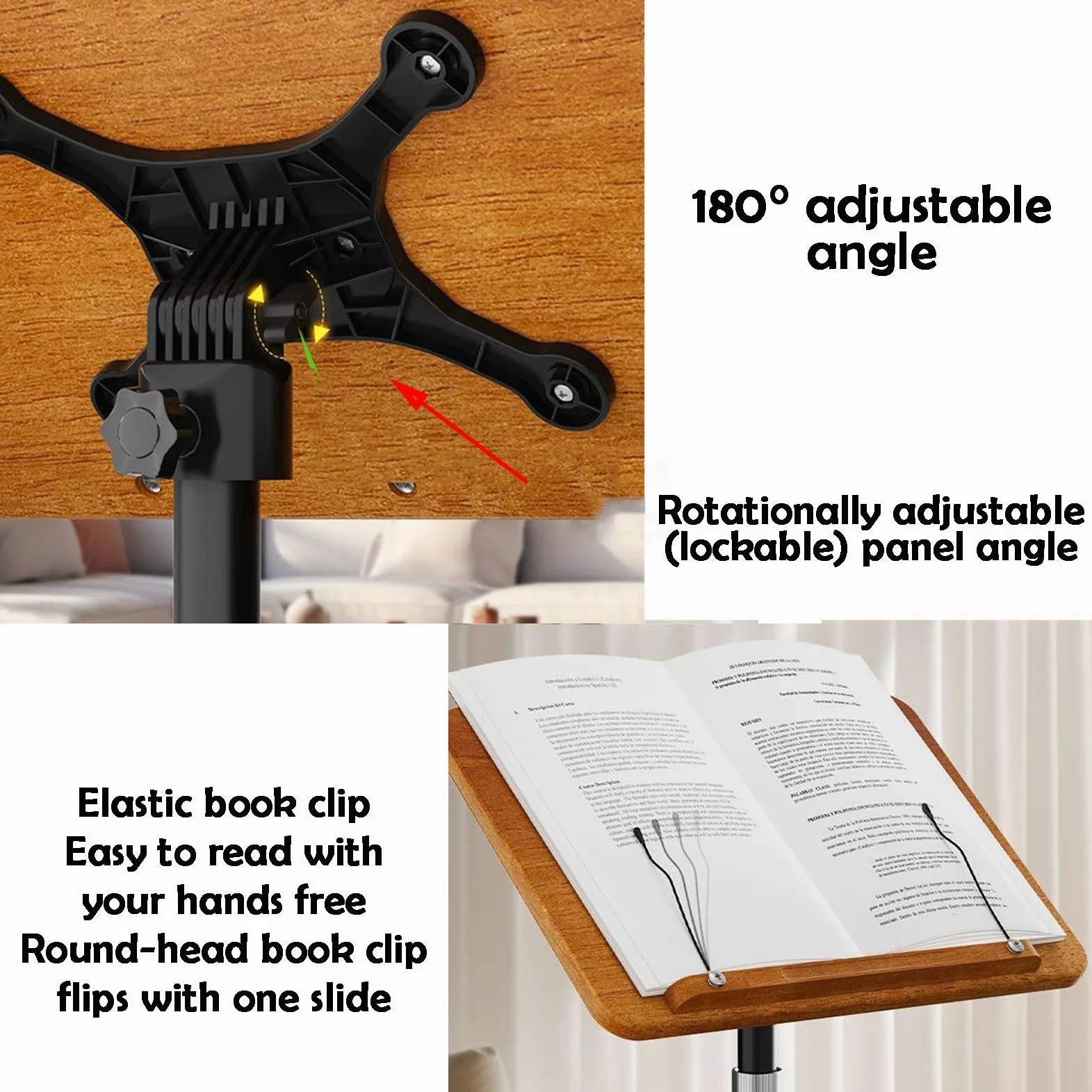 Generico Leggio da Pavimento Regolabile con Vassoio, Supporto per spartiti con Portata di 5 kg, Ideale per Ufficio e Sala conferenze, Design ergonomico, Soluzione Versatile per la Lettura e l'esposiz