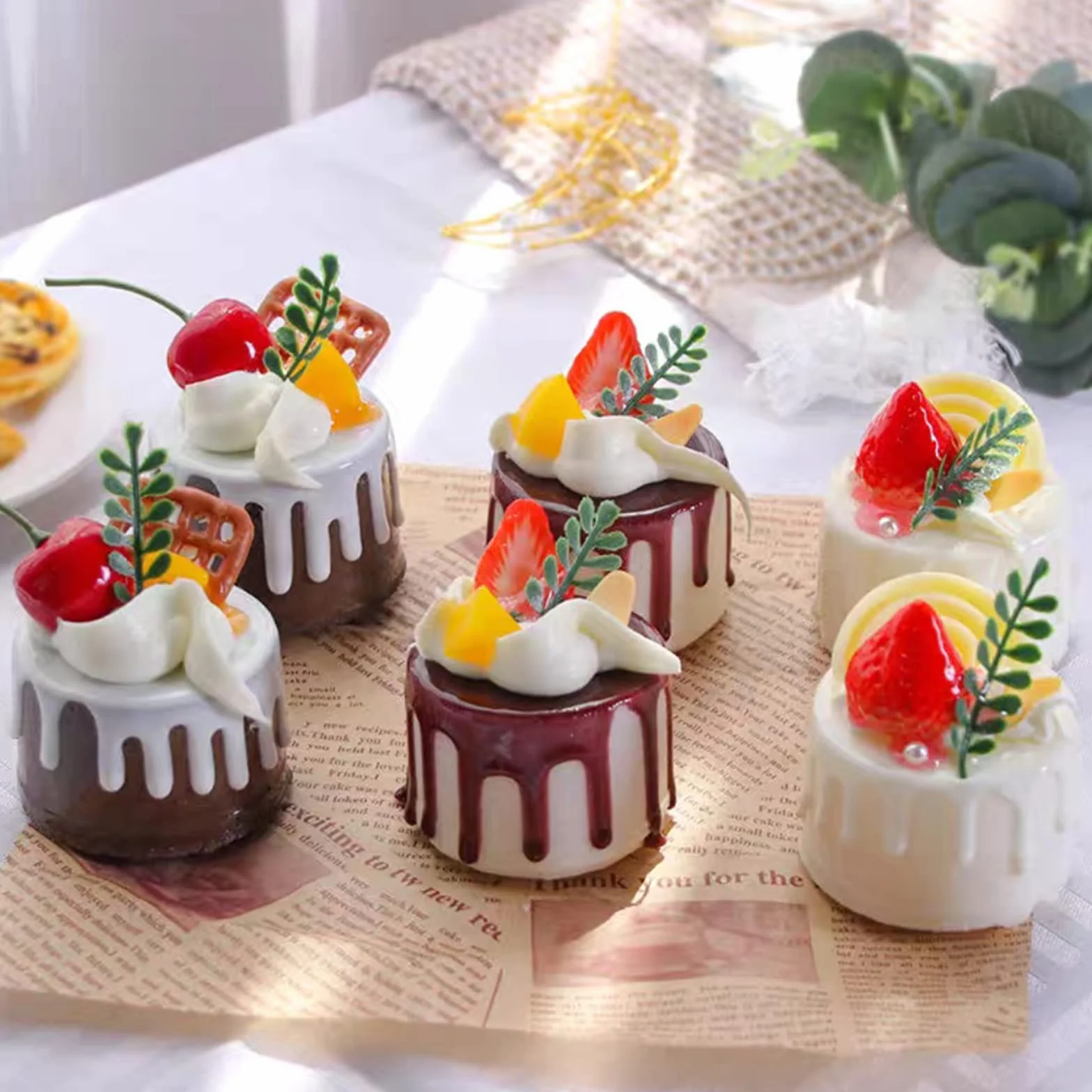 Set di 6 torte finte realistiche per decorazione della cucina