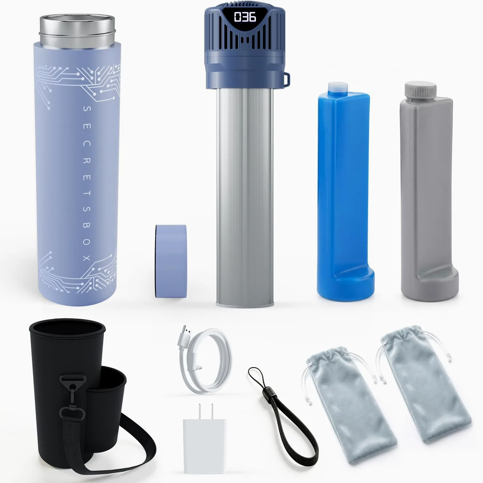 Mini Frigo per Insulina da Viaggio 4 Penne, 2-8℃ USB Frigorifero per Medicinali Portatile, Borse per Insulina con 4 ghiaccio biogel, blu