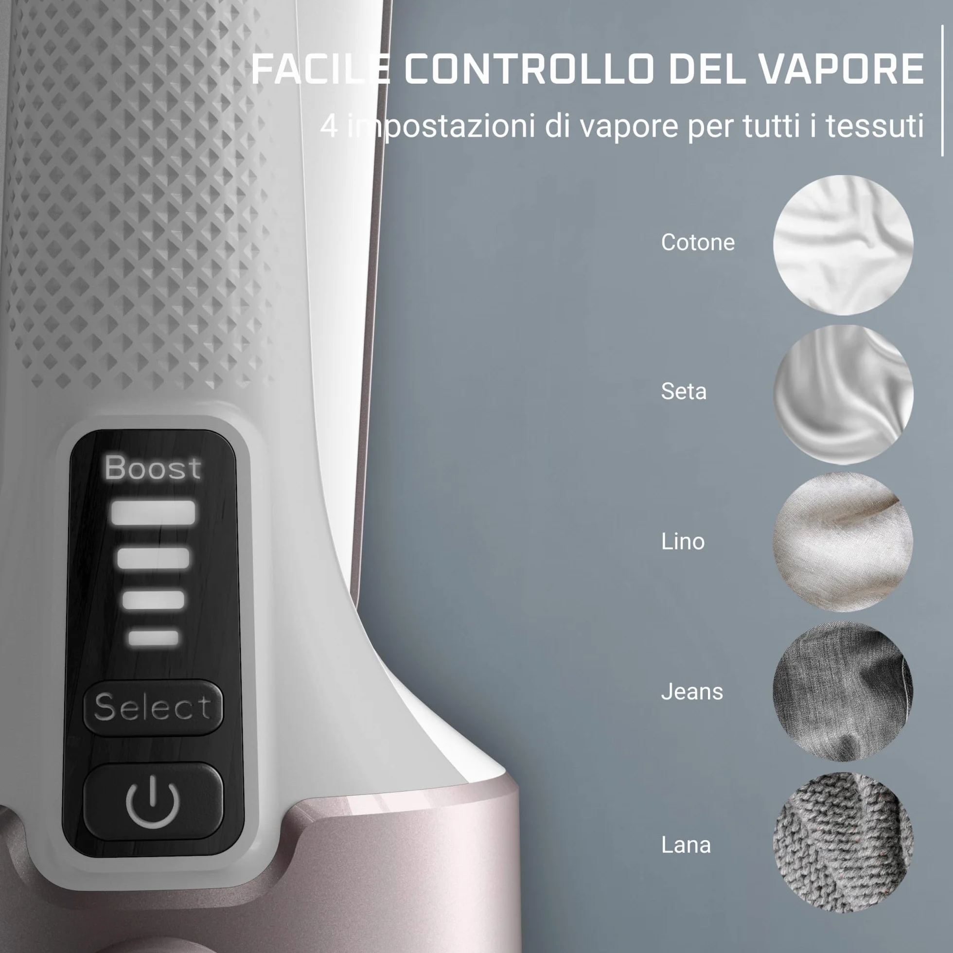 Rowenta Pure Force DR8720F0 Ferro da Stiro Verticale e Orizzontale 2-in-1 180ml 4 Modalità