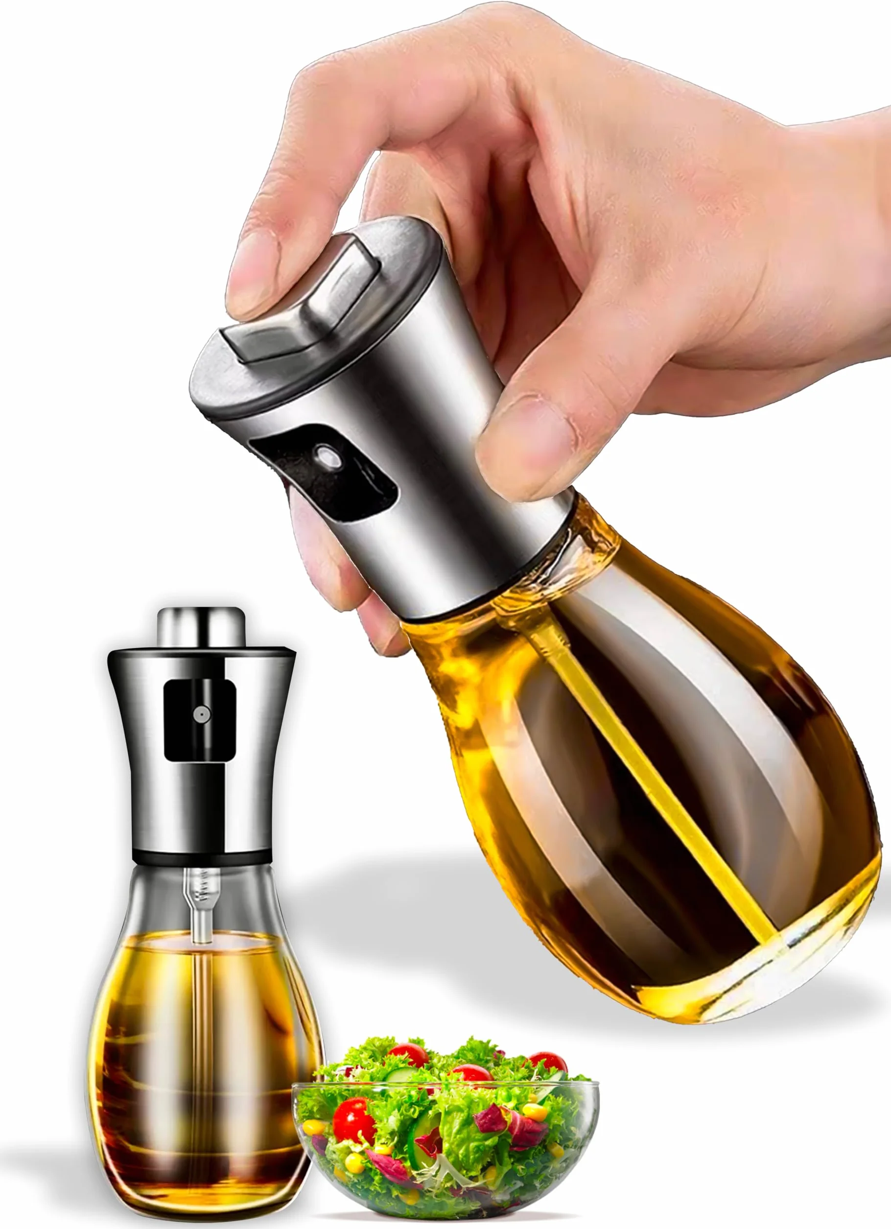 IPEA Oliera Spray in Vetro 170ml per Olio e Aceto - Nebulizzatore Dosatore per Casa Cucina