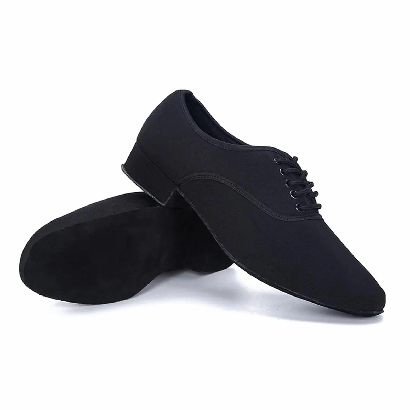 Scarpe da Danza Latina Uomo Professionale Nera Oxford Tacco Basso