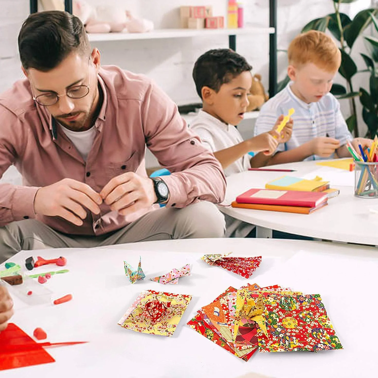 Origami Washi Carta Fai-da-te 60 Fogli 3 Misure per Bambini