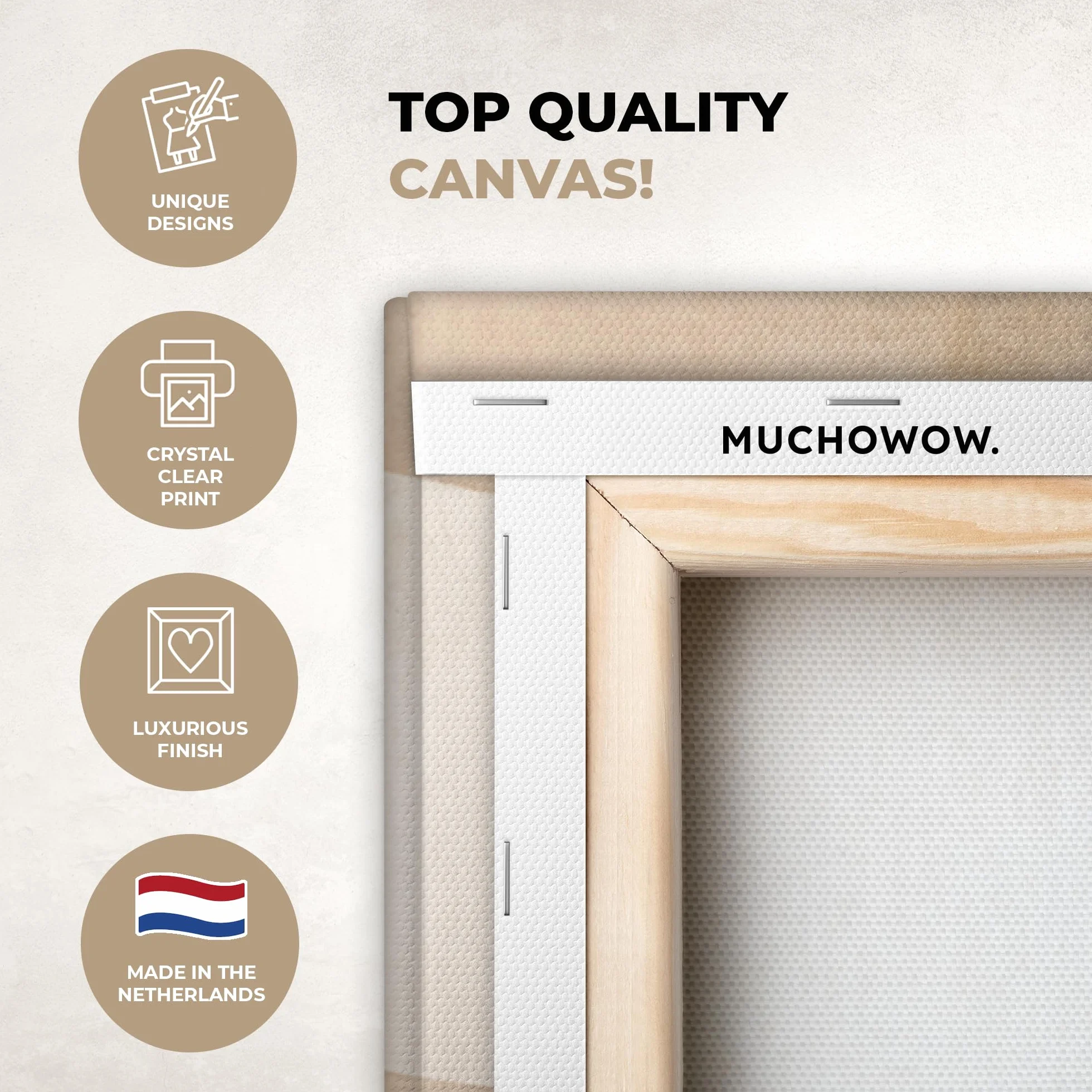 MuchoWow© Quadri Grandi Dimensioni 120x80 cm Quadretti Da Parete Quadro Moderno Camera Da Letto Stampa Foto Su Tela Soggiorno Cornice Decorazioni Forme - GialloOro - Astratto