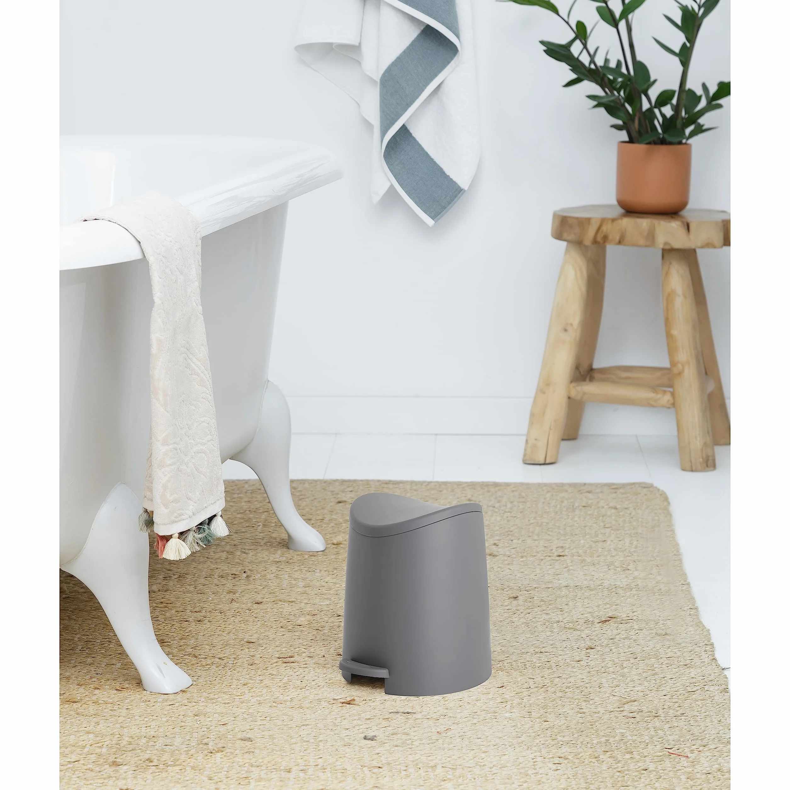 TATAY Cestino Bagno 3L a Pedale 19x21,8x22,1cm Grigio