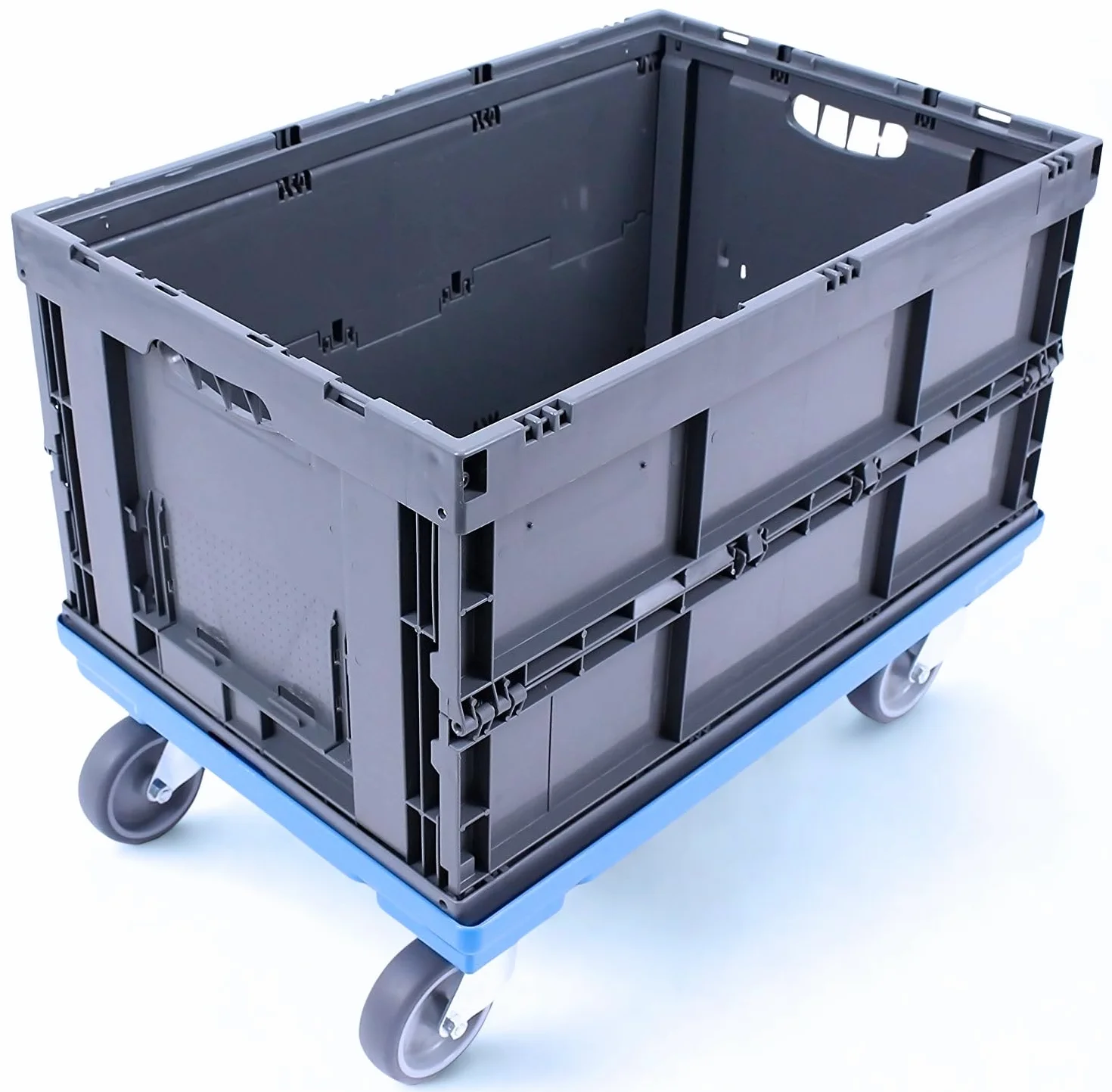 Carrello trasportabile 300 kg 4 ruote girevoli Made in Germany TÜV blu