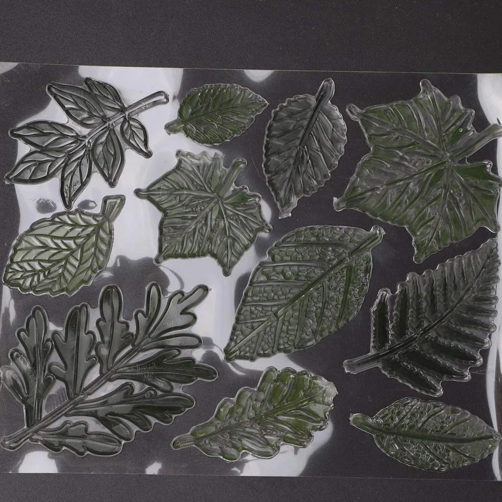 Timbri in Silicone, Set di Timbri con Foglie di Fiori, Set di Timbri Trasparenti, per Decorazioni Fai da Te, Scrapbooking, Album di Compleanno