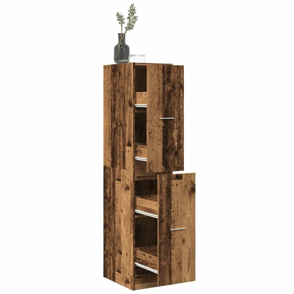 vidaXL Armadietto da Farmacia Legno Vecchio 30x41x144,5 cm Truciolato, Mobile da Farmacia, Arredamento da Farmacia, Mobile con cassetti da Farmacia
