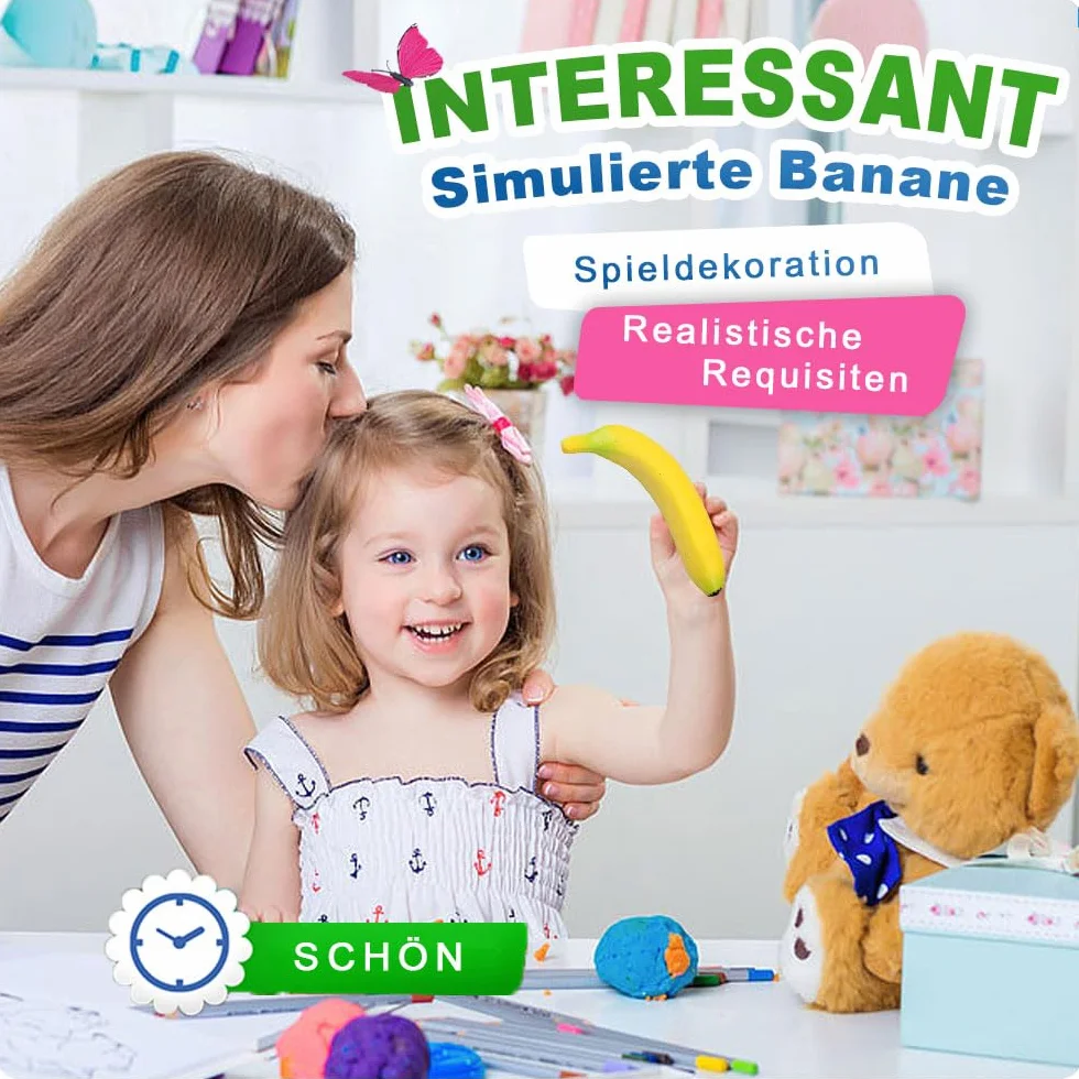 LATRAT banana artificiale realistica 10 pezzi decorazione frutta finta feste festival