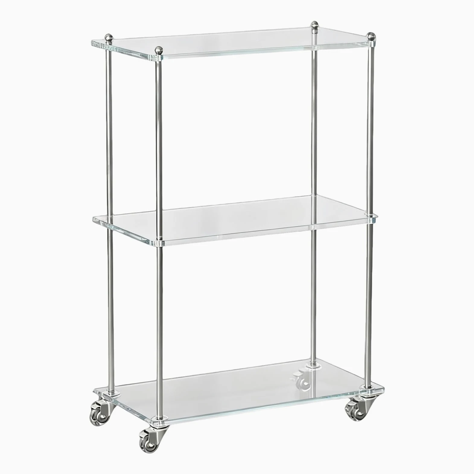 Carrello Bar in Acrilico Scaffale Da Cucina A 3 Livelli | Carrello per Bar con Ruote e Archivio Per Casa Cucina Bagno Sala Da Pranzo Ufficio Matrimonio Hotel Ristorante Scuola