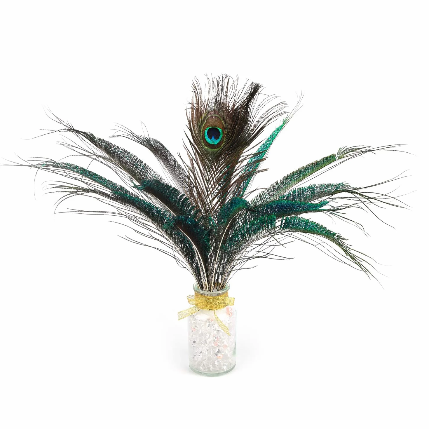 Piume di Pavone 30 Pezzi Naturali, Piume di Spada di Pavone 25-35cm per Decorazione DIY Carnevale Halloween Artigianato