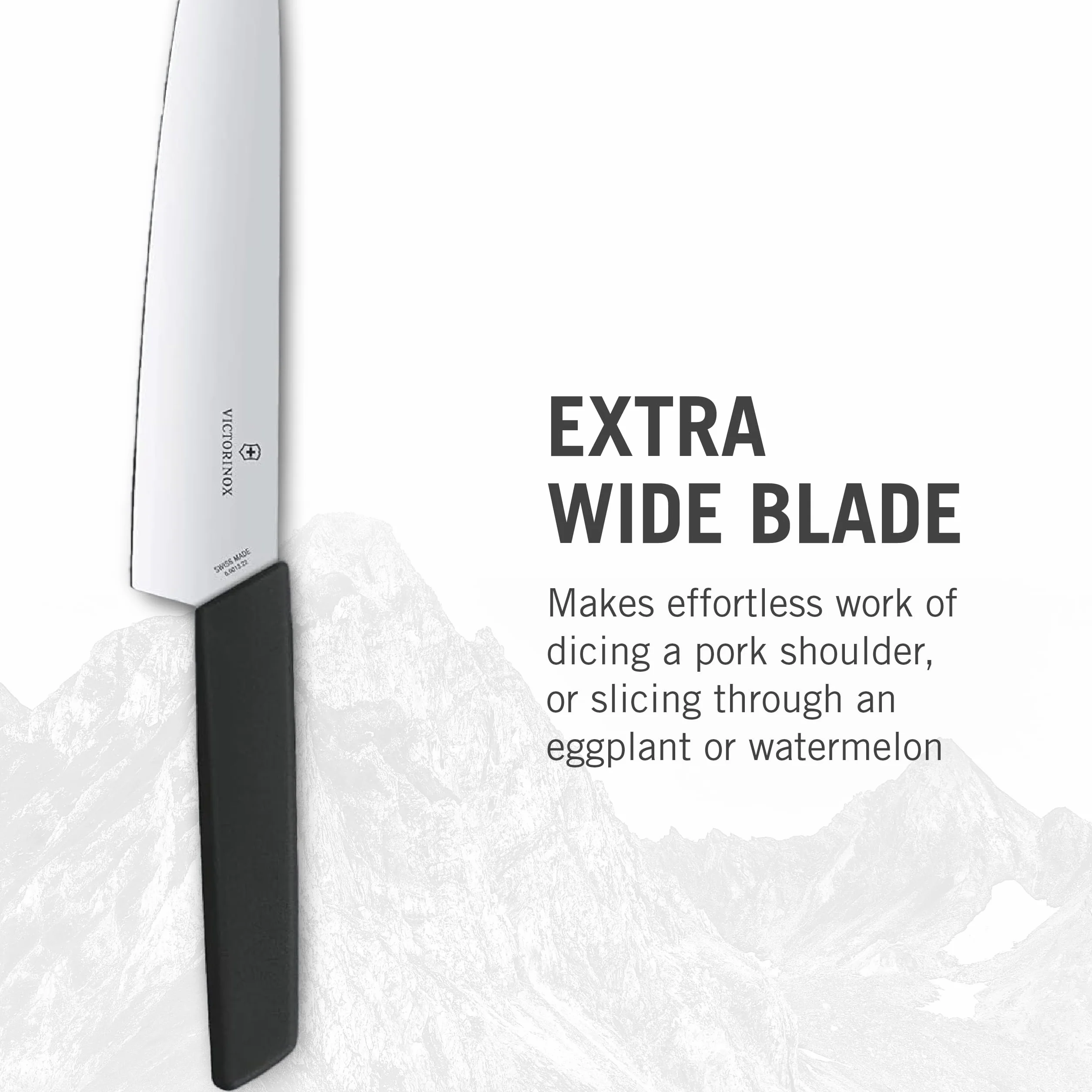 Victorinox Swiss Modern, coltello professionale da intaglio, lama extra affilata, 22 cm, manico in plastica, acciaio inox, nero