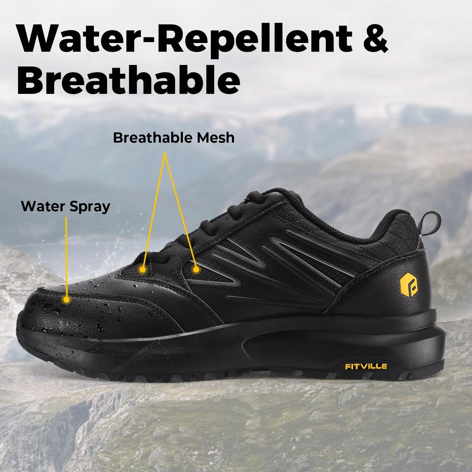 FitVille Scarpe Uomo Extra Larghe Running Leggere Traspiranti Sneakers Ginnastica Supporto Arco Plantare