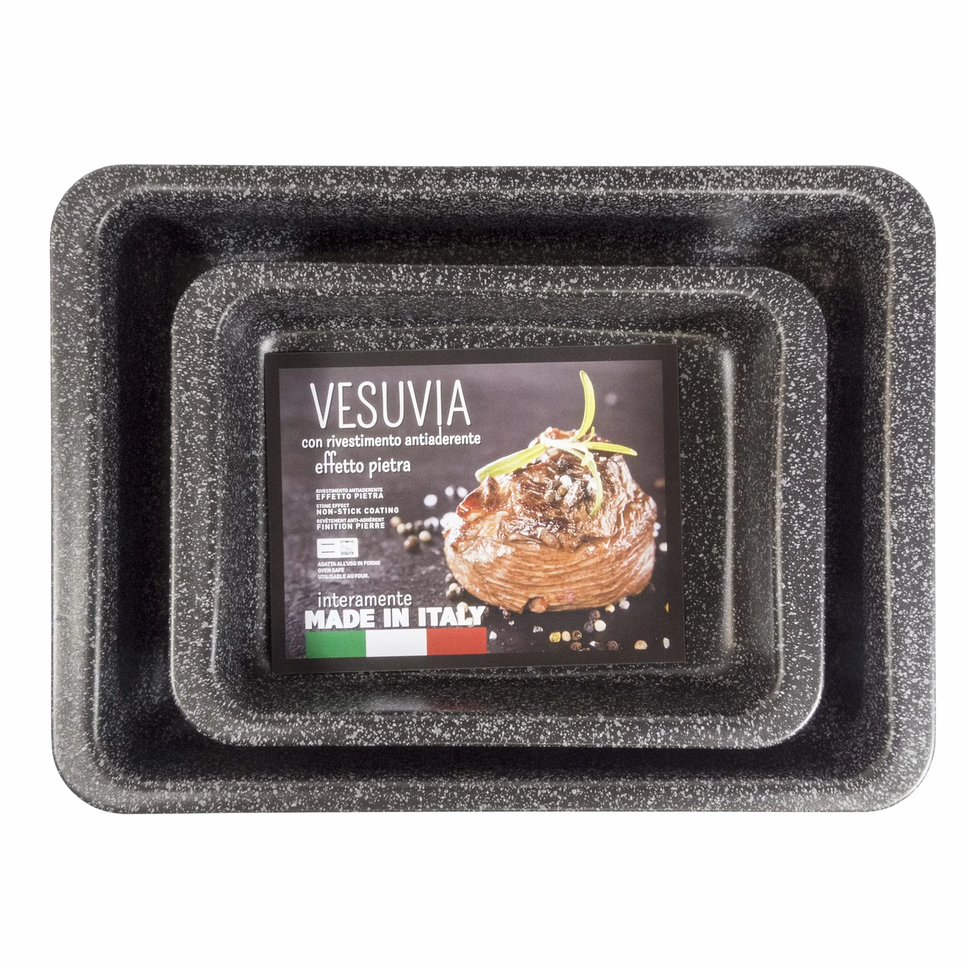 ALLUFLON Set 2 Lasagnere Vesuvia, 34x25 cm e 24x18 cm, Alluminio