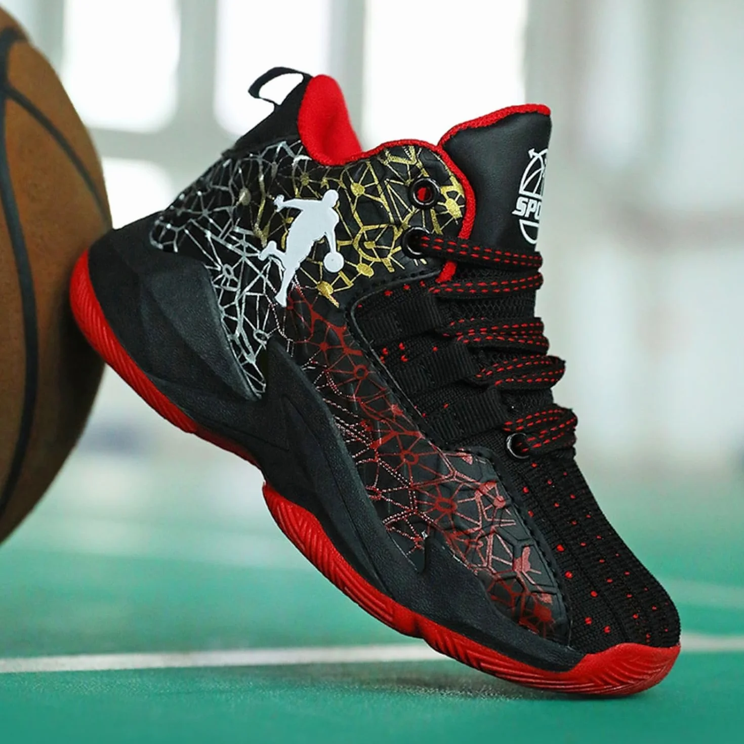 Scarpe da Basket Leggero Antiscivolo Traspirante per Bambini e Ragazzi Sneaker Sportive