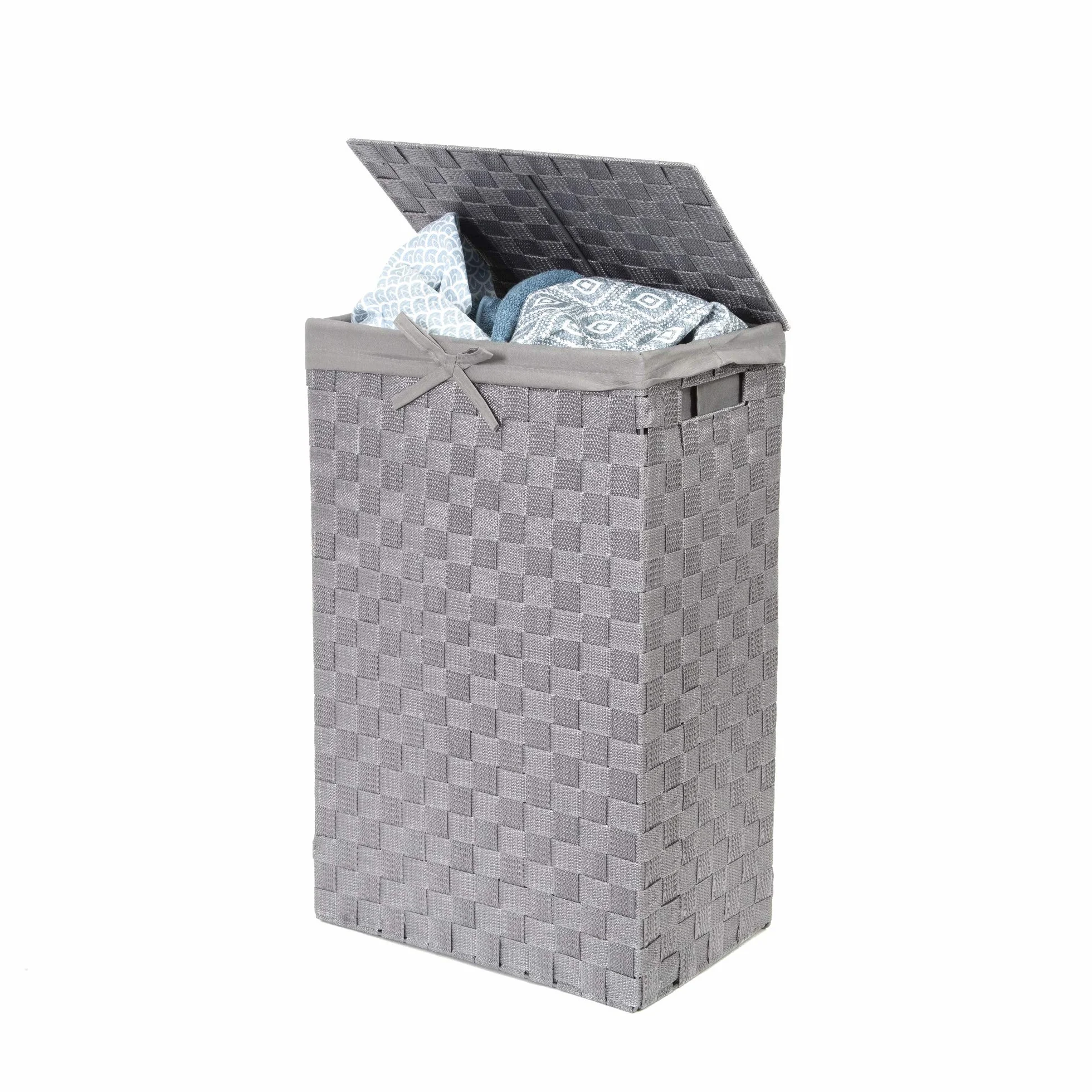 Compactor Stan Hamper Cesto Portabiancheria Grigio, Rettangolare (25x38xH.60 cm) in Rayon Belt