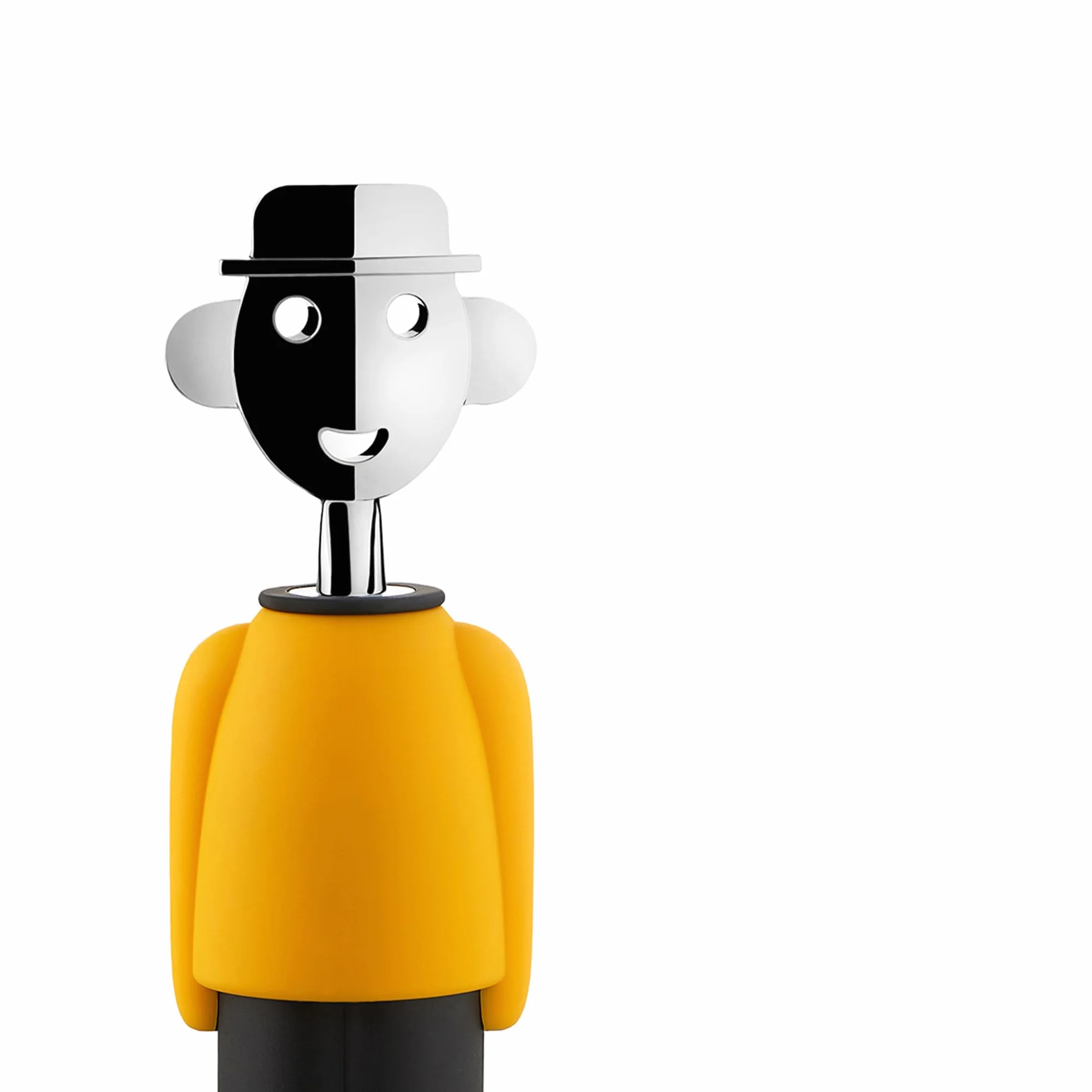 Alessi Alessandro M. AM23 YB Cavatappi di Design, in Resina Termoplastica e Zama Cromata, Giallo e Nero