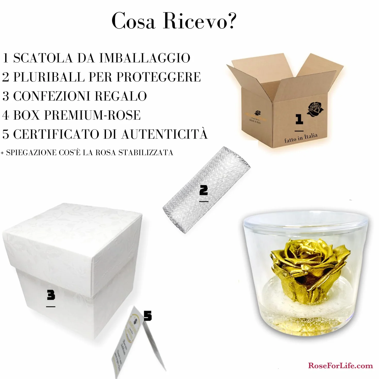 Box Tondo Rosa Oro stabilizzata Profumata plexiglass 9cm Idea Regalo Nozze Matrimonio Anniversario 50 Anni Fatto in Italia