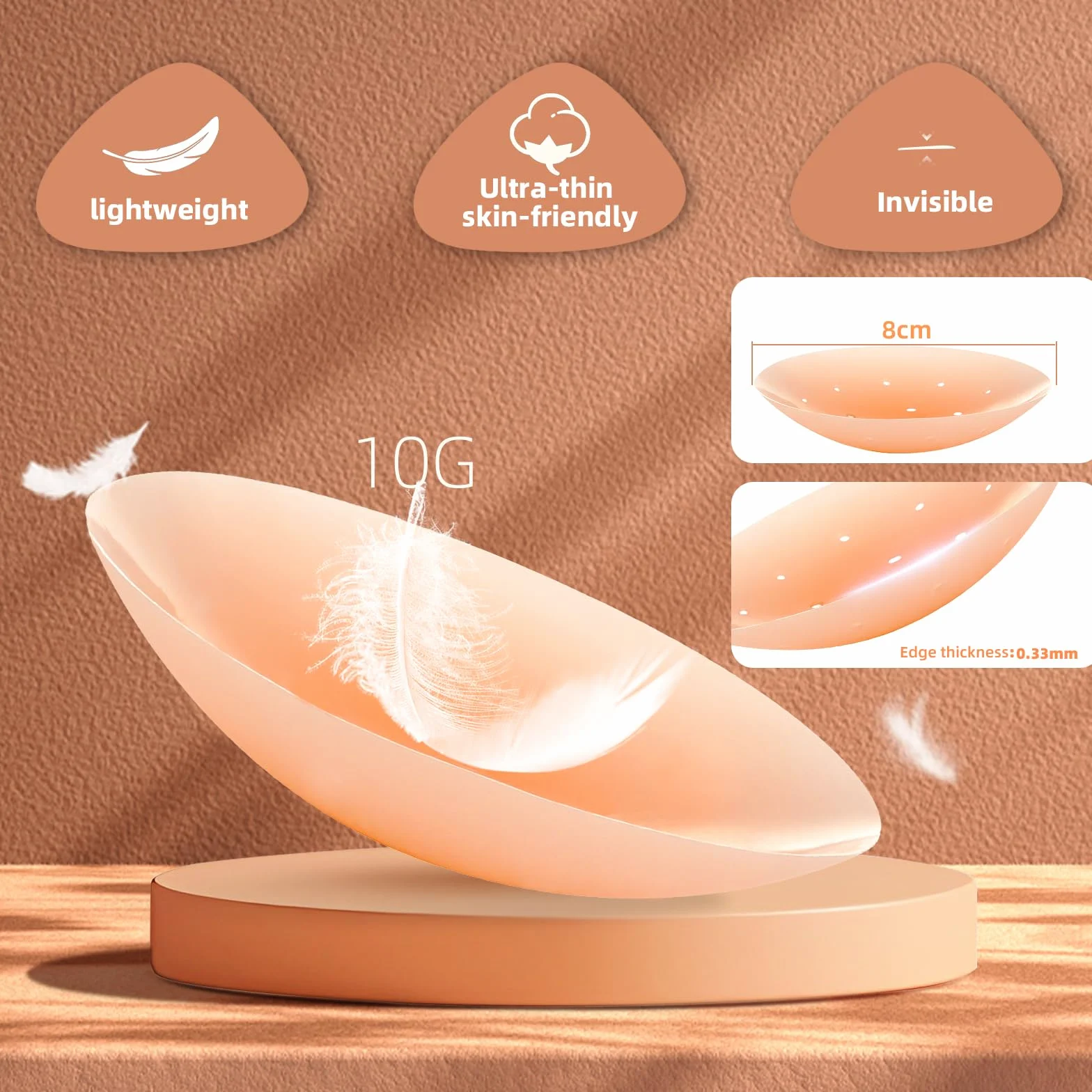 Copricapezzoli Silicone Riutilizzabile Donna 8CM Nipple Cover Invisibile Ultra Sottili