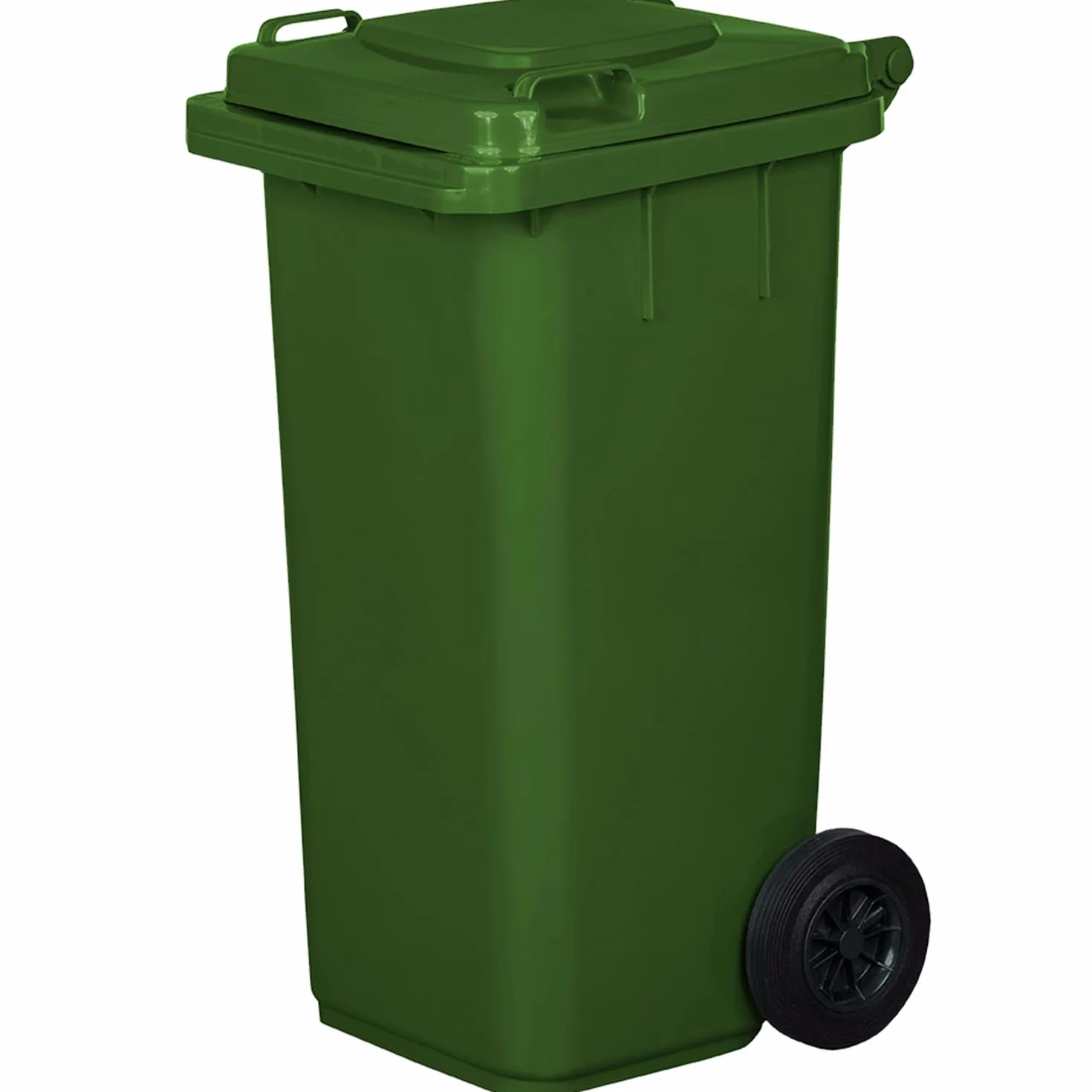 IMJ-Global - Bidone Spazzatura Esterno 120 Litri PN-EN 840, Secchio Spazzatura Bidoni Differenziata da Esterno con Ruote e Sistema di Aggancio per Prelievo Meccanico Contenitore Immondizia in Plastica