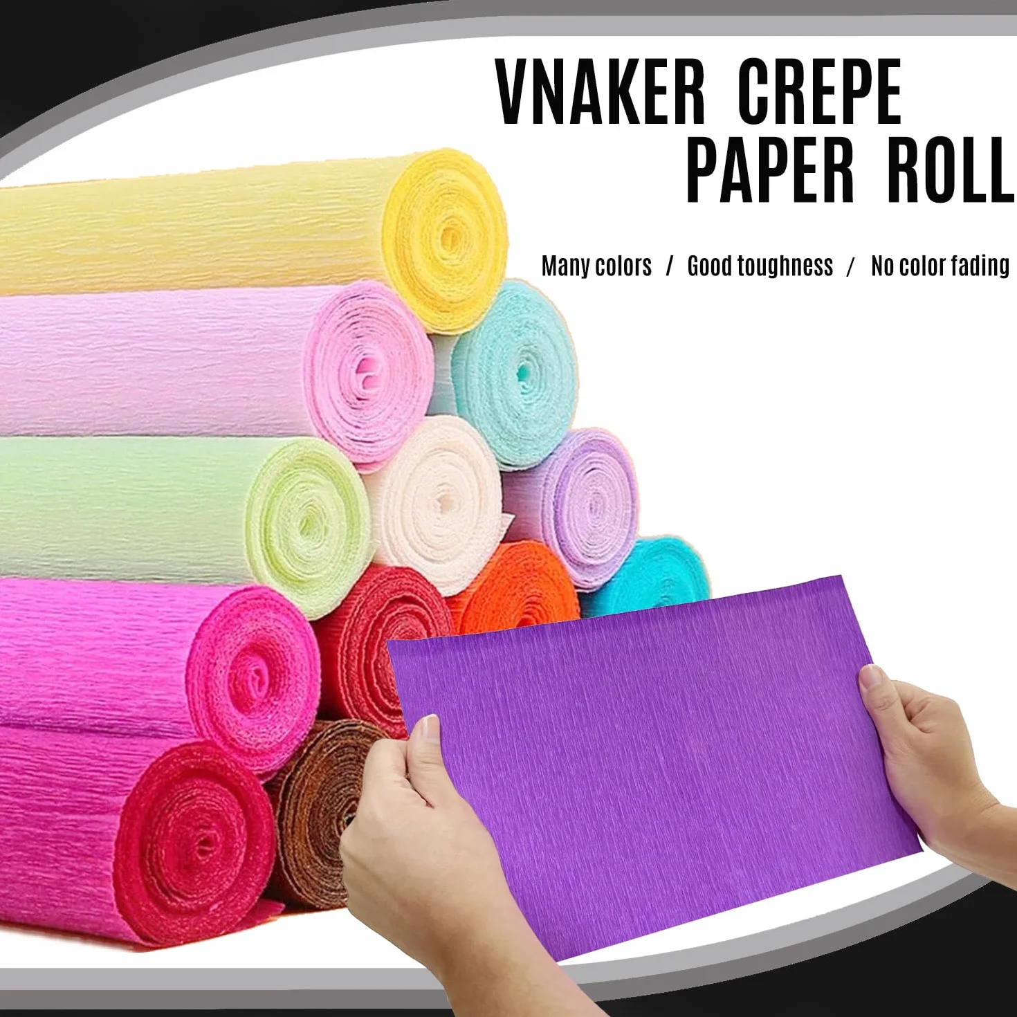 Carta Crespa Nero 3 Rotoli 25x250cm Carta Pesta con 15 Rametti Verdi Coltello Bricolage Nastro Adesivo Verde