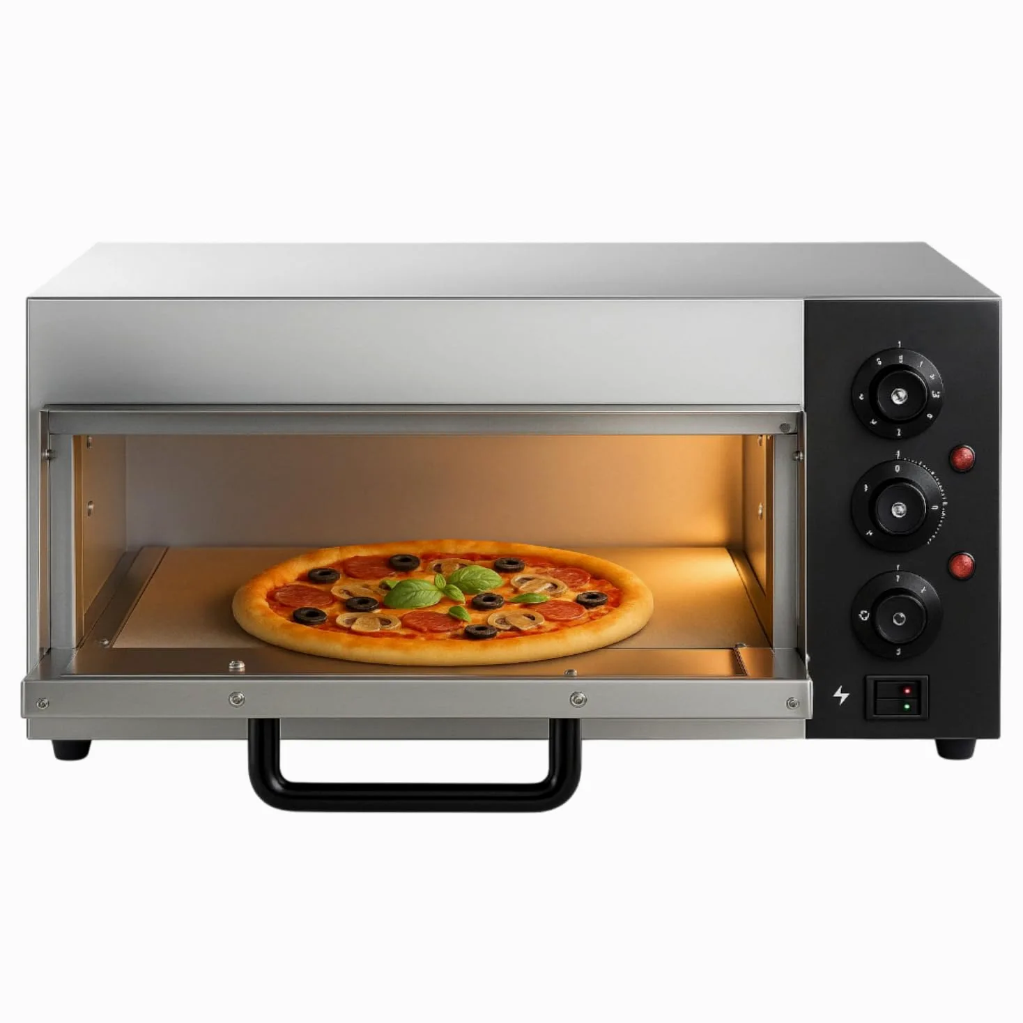 Forno per pizza elettrico compatto 40 cm Forno per pizza professionale Forno in acciaio inox Cottura precisa Forno per pizza per ristoranti Pizzerie Catering Forno Compatto e Potente Forno per Pizza