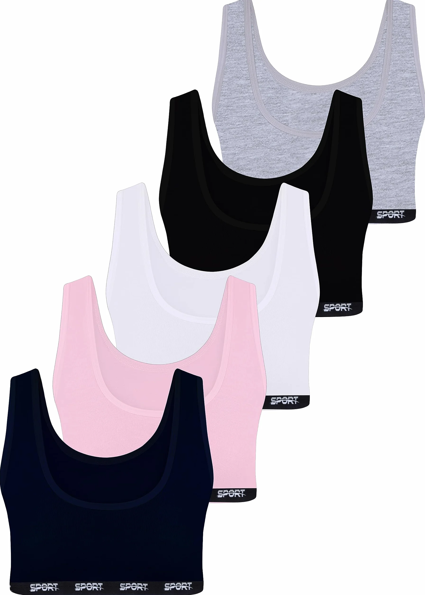 LOREZA Reggiseno Bambina Allenamento Sportivo Cotone 8-15 Anni