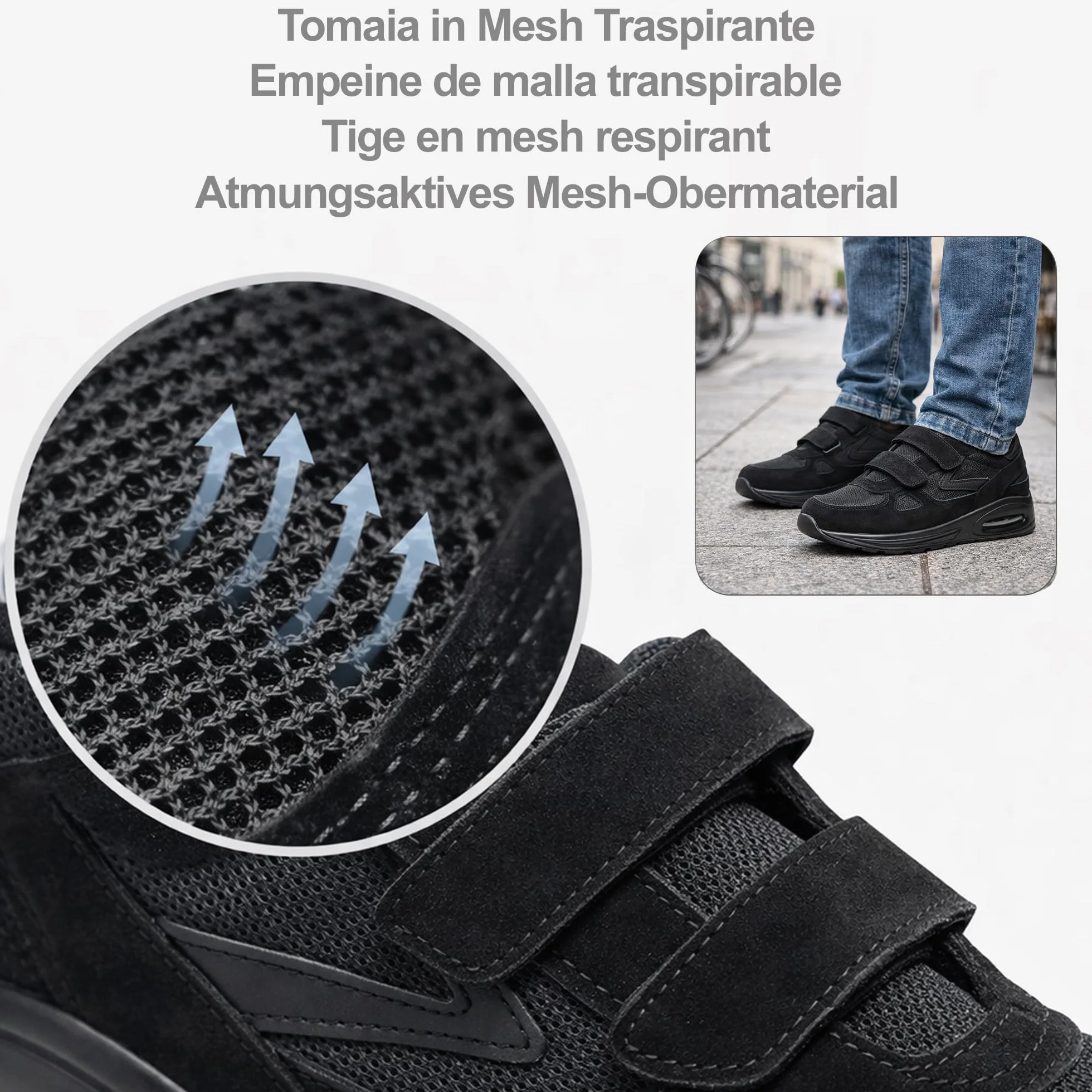 Scarpe Uomo Comode Sneakers Antiscivolo da Camminare con Suola Ammortizzata ad Aria per Anziani o Uso Quotidiano
