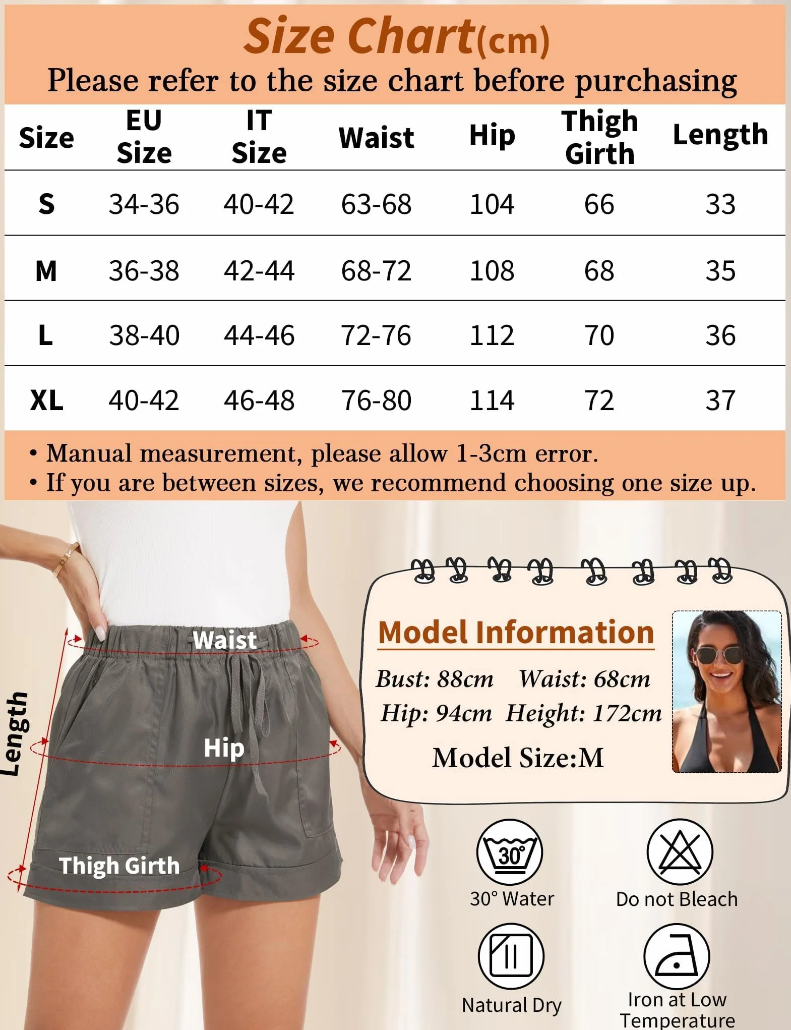 MELLIEX Pantaloncini Donna Estivi, Eleganti e Casual Loose Shorts Elastico Vita con Coulisse Pantaloni Corti a Gamba Larga, S-XL