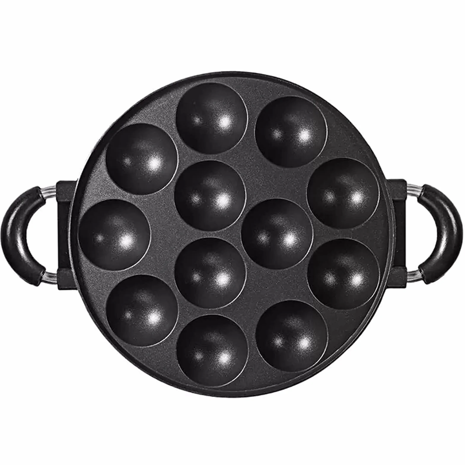 Piastra Takoyaki Antiaderente in Ghisa per Polpo, 15 Trous, Rotonda in Lega di Alluminio, Accessori per Cottura Domestica