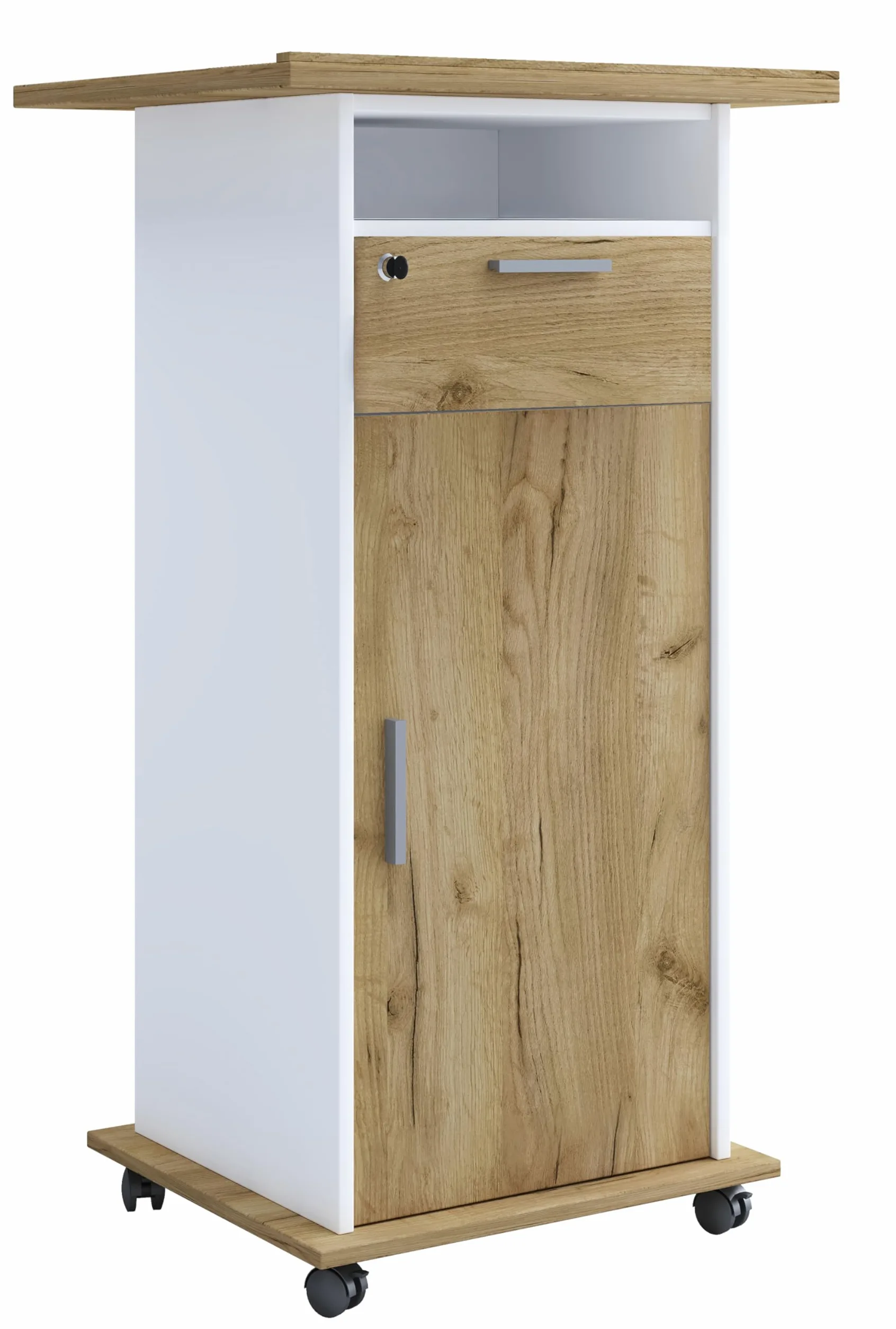 VCM Carrello Porta tavoli Carrello Porta proiettore Beamer Ruote arrotolabili Neta Porta Carrello Porta tavoli Carrello Porta proiettore Beamer Ruote arrotolabili Neta Porta Rovere Bianco/Miele