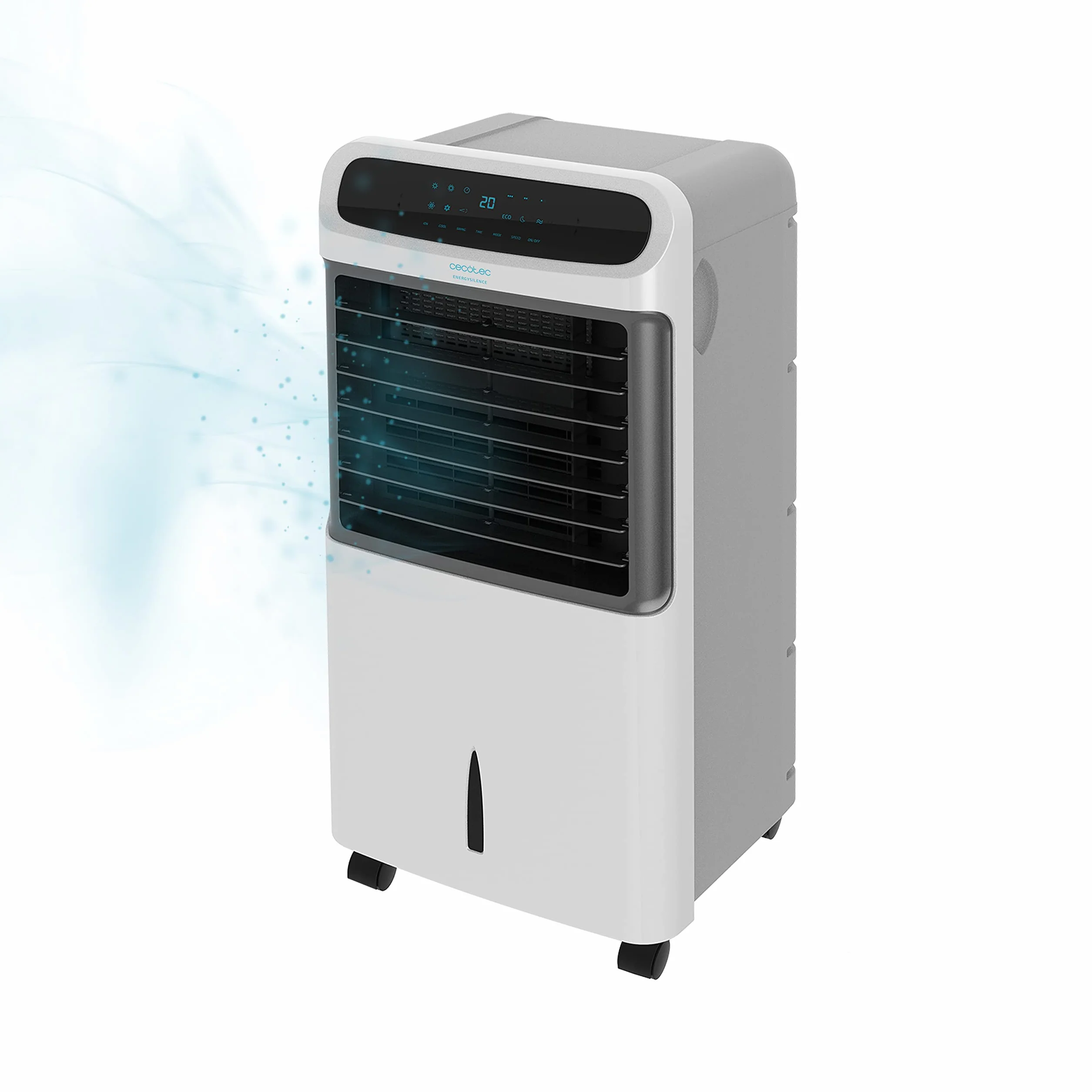 Cecotec Climatizzatore Evaporativo Portatile Freddo EnergySilence PureTech 5500 3 in 1: Freddo, Ionizzatore e Ventilatore, 12 L, 3 Velocità, Telecomando, Display LCD, Flusso d'aria 500 m3/h