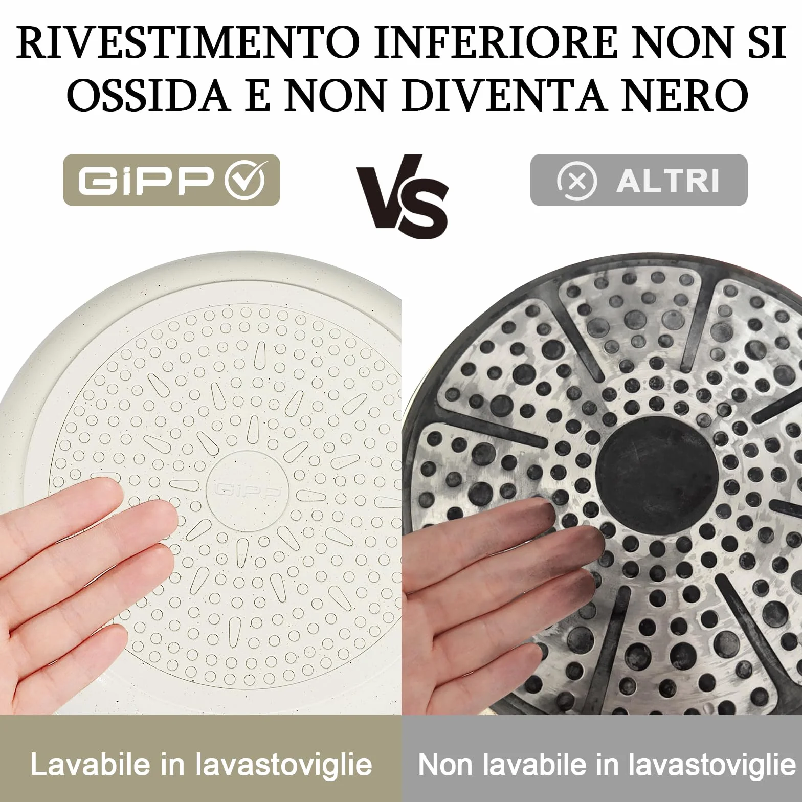 GiPP Set Pentole Padelle Ceramiche Antiaderenti 11 Pezzi Manico Amovibile Compatibile Induzione Forno Lavastoviglie Bianco