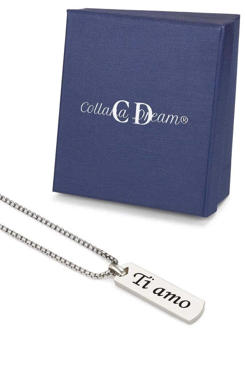 Collana Personalizzata Bifacciale in Acciaio – Incisione Sguardo e Frase – Idea Regalo Uomo Donna