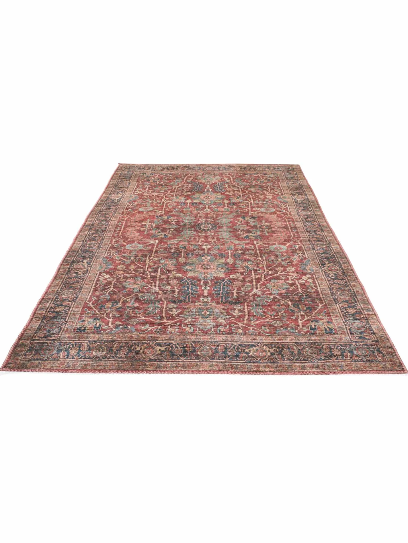 RugVista Khalifa Oriental, Tappeto, Orientali, 160 x 230 cm, Rettangolare, Pelo corto, Soggiorno, Camera da letto, Cucina, Lavabile in lavatrice, Rosso