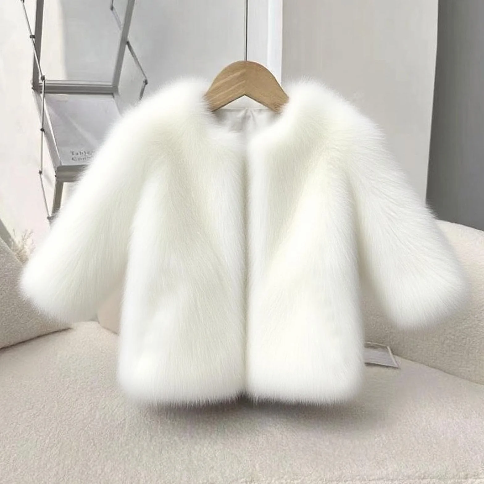 NZYIHAO Giacca invernale da ragazza, per le mezze stagioni, per bambini, a maniche lunghe, in pelliccia sintetica, giacca invernale calda, in peluche, per attività all'aperto