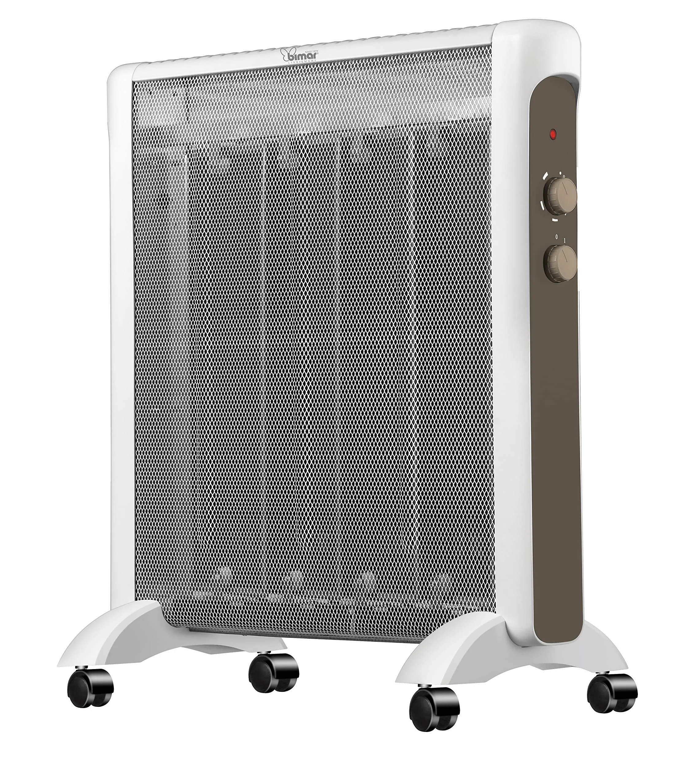 Bimar HC511 Termoconvettore in Mica a Basso Consumo, Stufa elettrica con 2 Potenze di Riscaldamento, Termostato Regolabile, Silenzioso e Trasportabile
