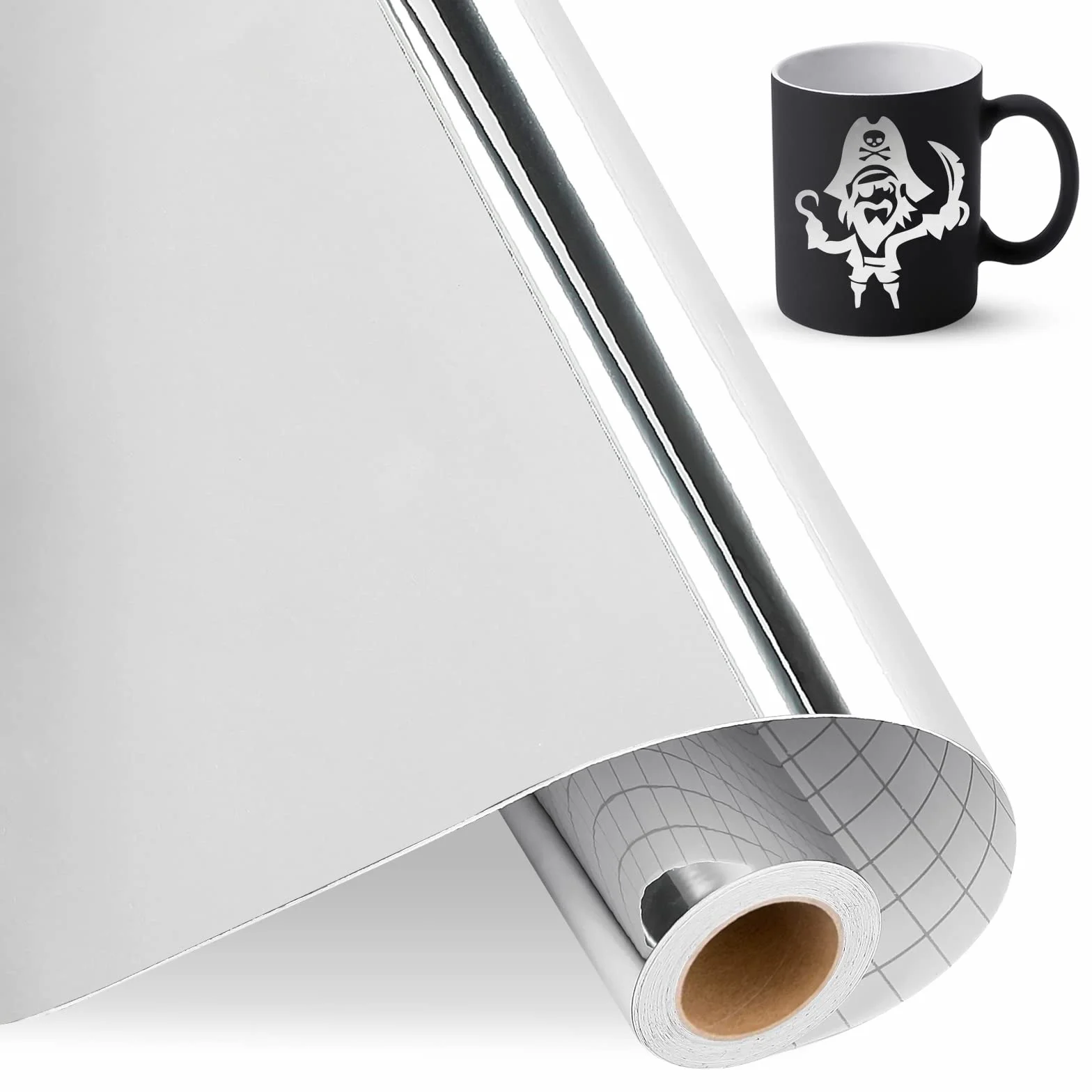 Vinilo adesivo Argento lucido 30,5 cm x 458 cm per Cricut, autoadesivo per regali fai da te