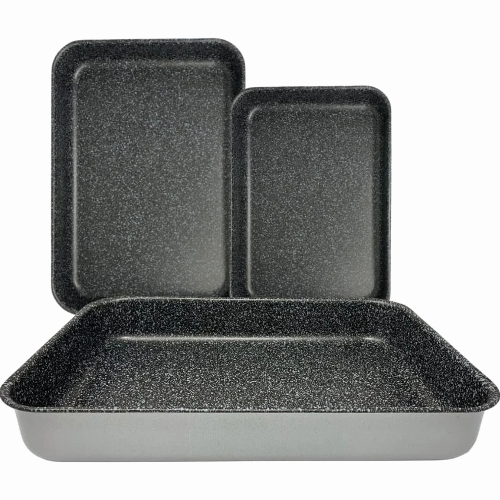 NAMAI -Set 3 Teglie Forno Antiaderente- Lasagnera-Antiaderente -Adatta Per la Lavastoviglie- Alluminio (SET TRIS 35CM 30CM, 25CM)