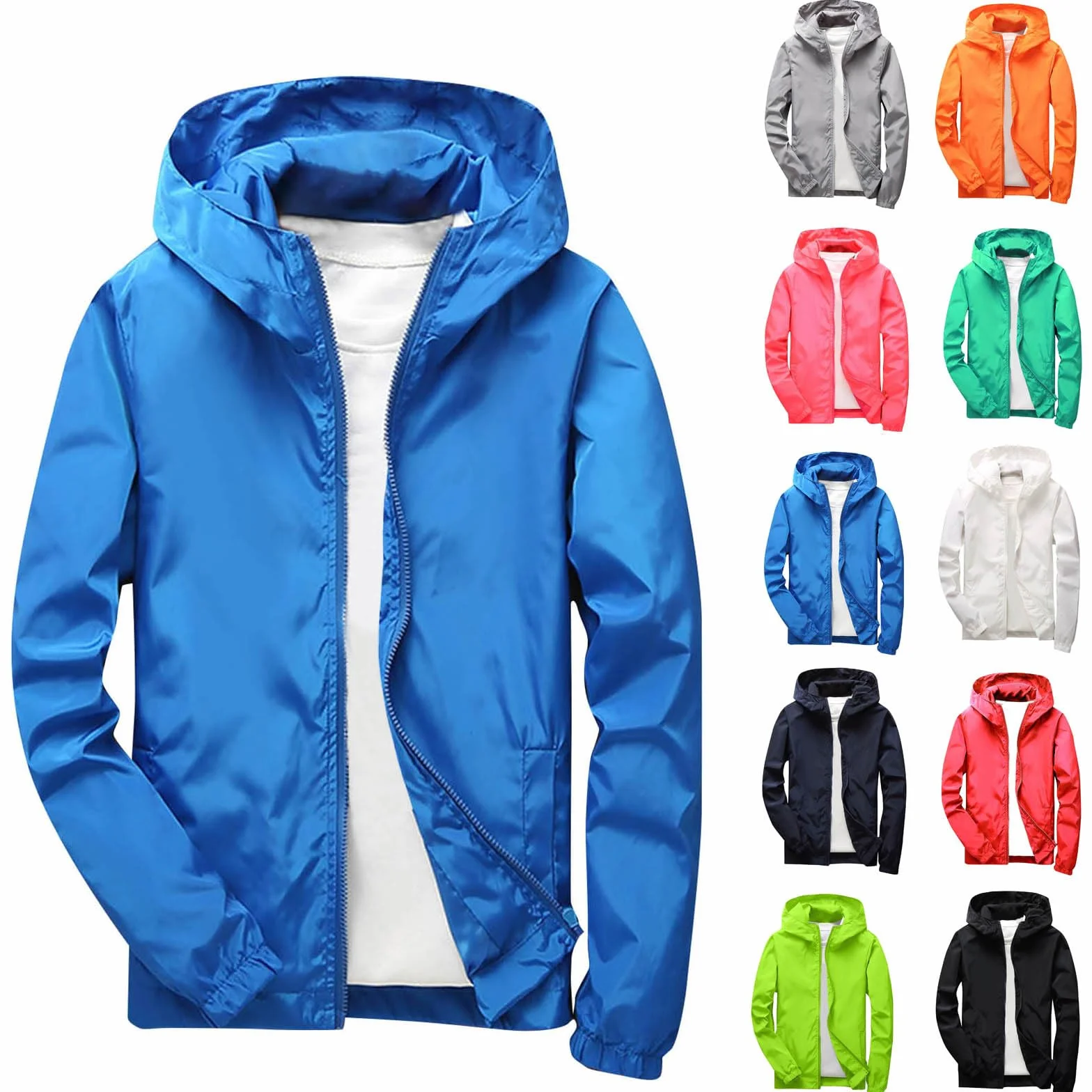 Giacca Impermeabile Unisex Ragazze Ragazzi Giacche a Vento Antivento Antipioggia Cappotto con Cappuccio Sportivo Cardigan Cerniera Integrale Giubbotto Autunno Caldo Giacca da Trekking