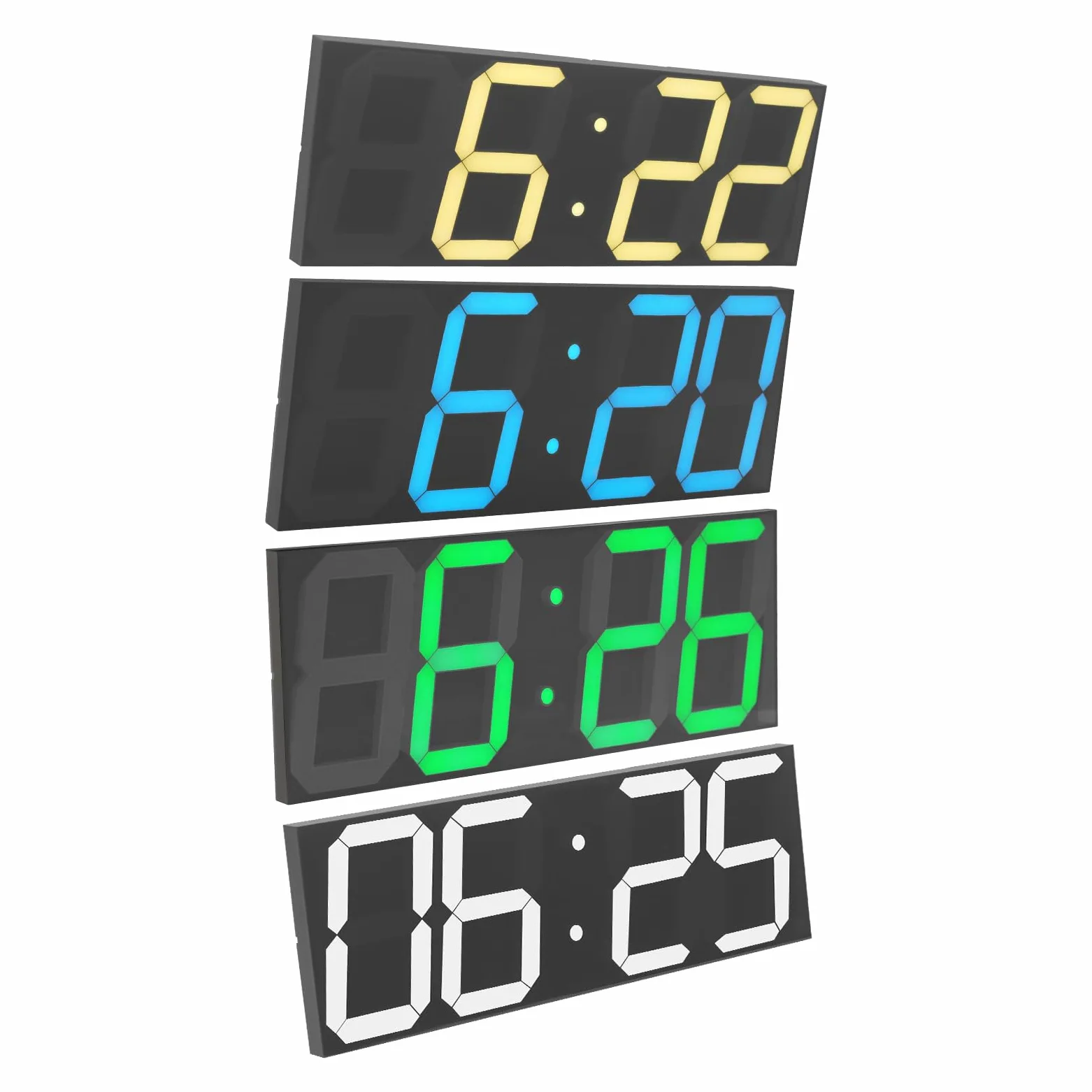 Orologio digitale a LED, 142 diodi LED, per soggiorno e camera da letto | Telecomando a 8 Livelli Regolazione Automatica della Luminosità entro 20 Metri Nero in Plexiglass e ABS