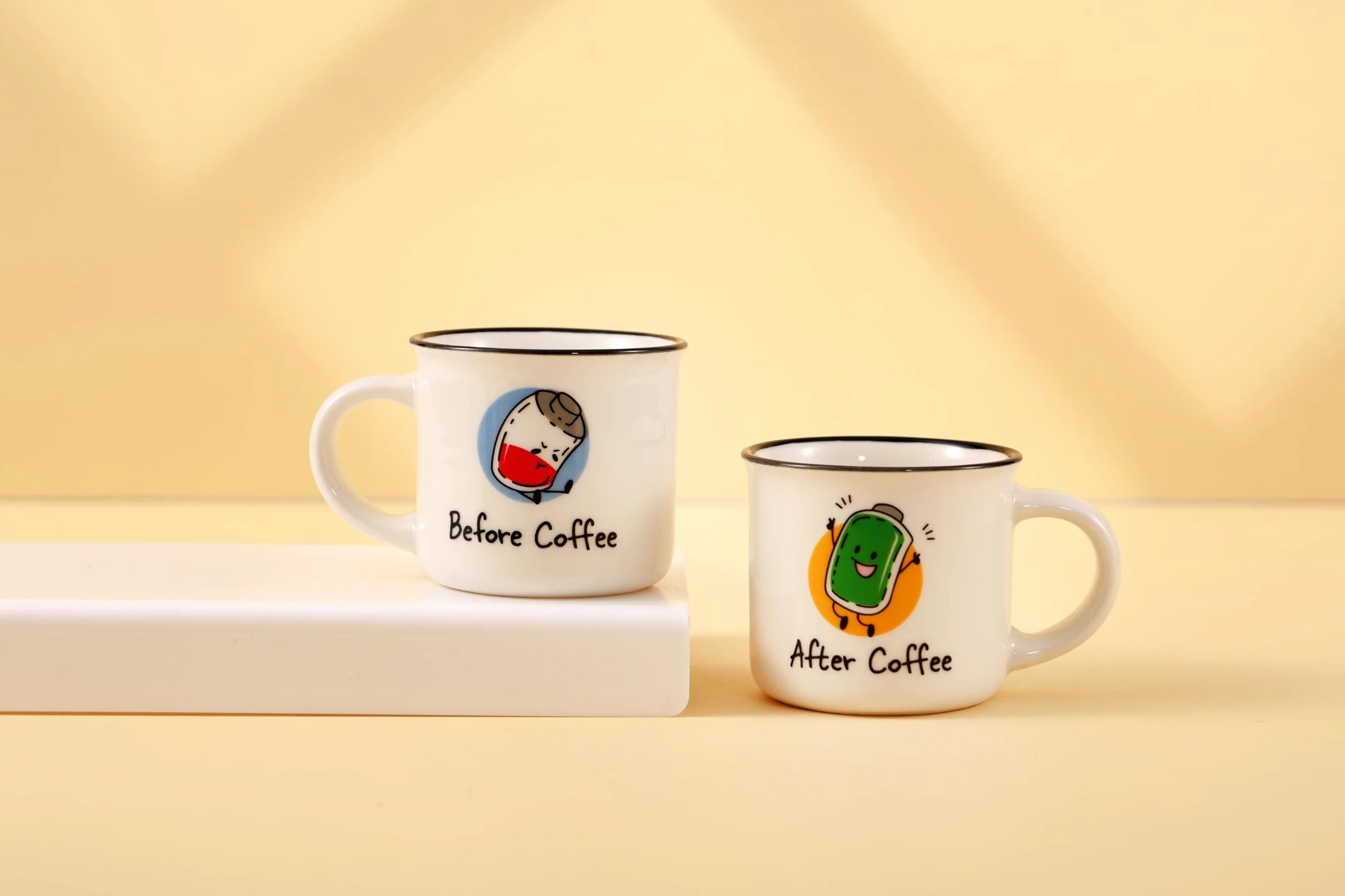 I-TOTAL Matchy Duo Set 2 Tazzine da Caffè in Ceramica 90 ml Tazze Espresso Design Originale Idea Regalo