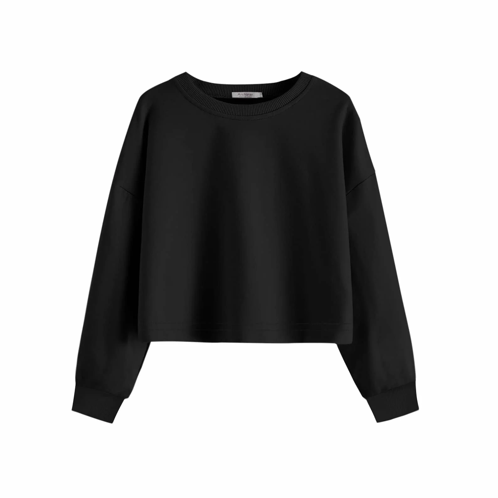 Arshiner Felpa da Bambina a Maniche Lunghe Crop Top in Cotone Girocollo Pullover Top per Bambini 5-12 Anni