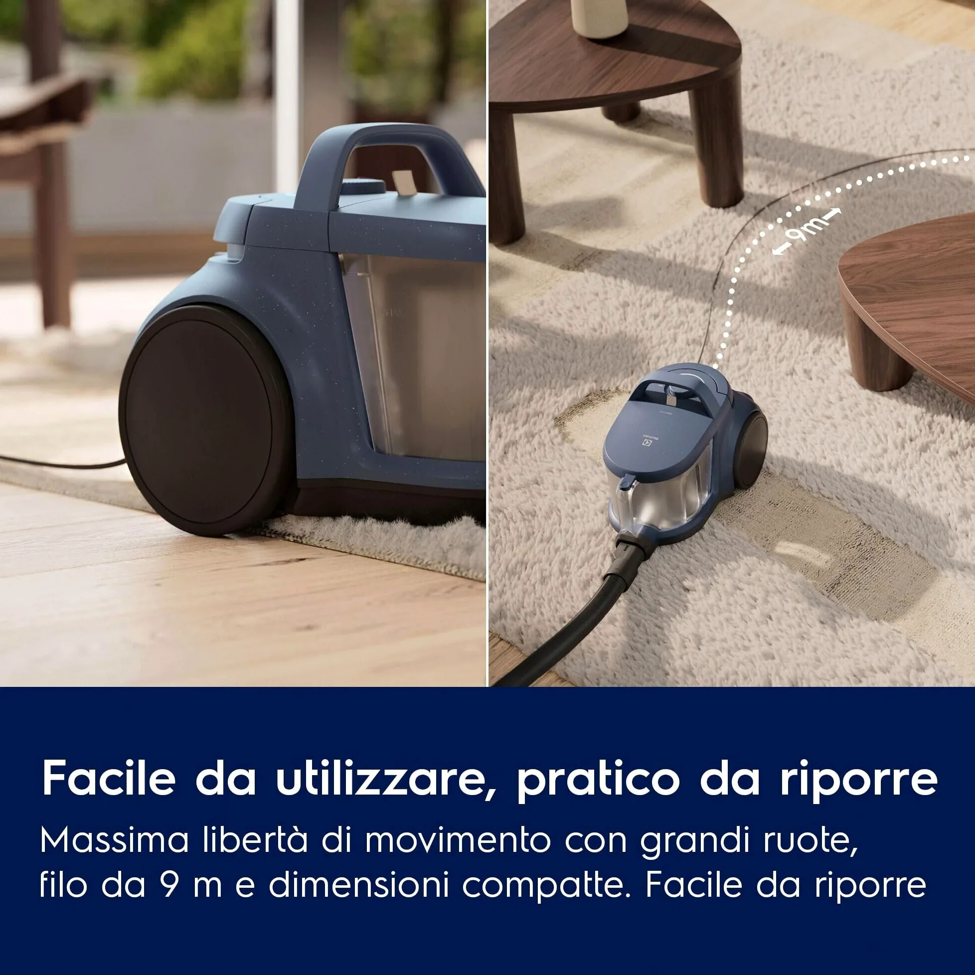 Electrolux Animal 500 Aspirapolvere a Traino Senza Sacco, EL51A2UG, Spazzola Turbo per Peli di Animali, Tecnologia ciclonica, Capacitá 2 Litri, Filtro HEPA, 78 dB(A), Grigio